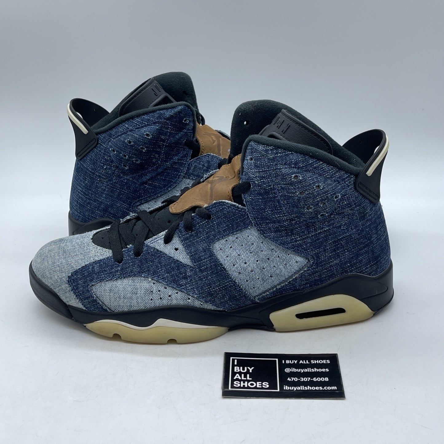 Size 12 - Air Jordan 6 Retro Washed Denim Blue Black Suede (CT5350-401)