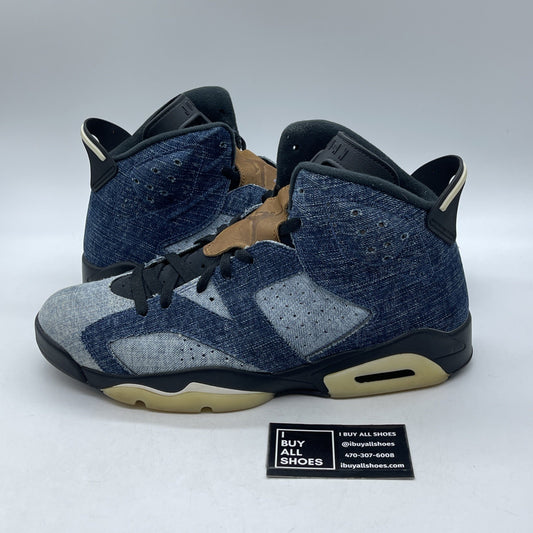 Size 12 - Air Jordan 6 Retro Washed Denim Blue Black Suede (CT5350-401)