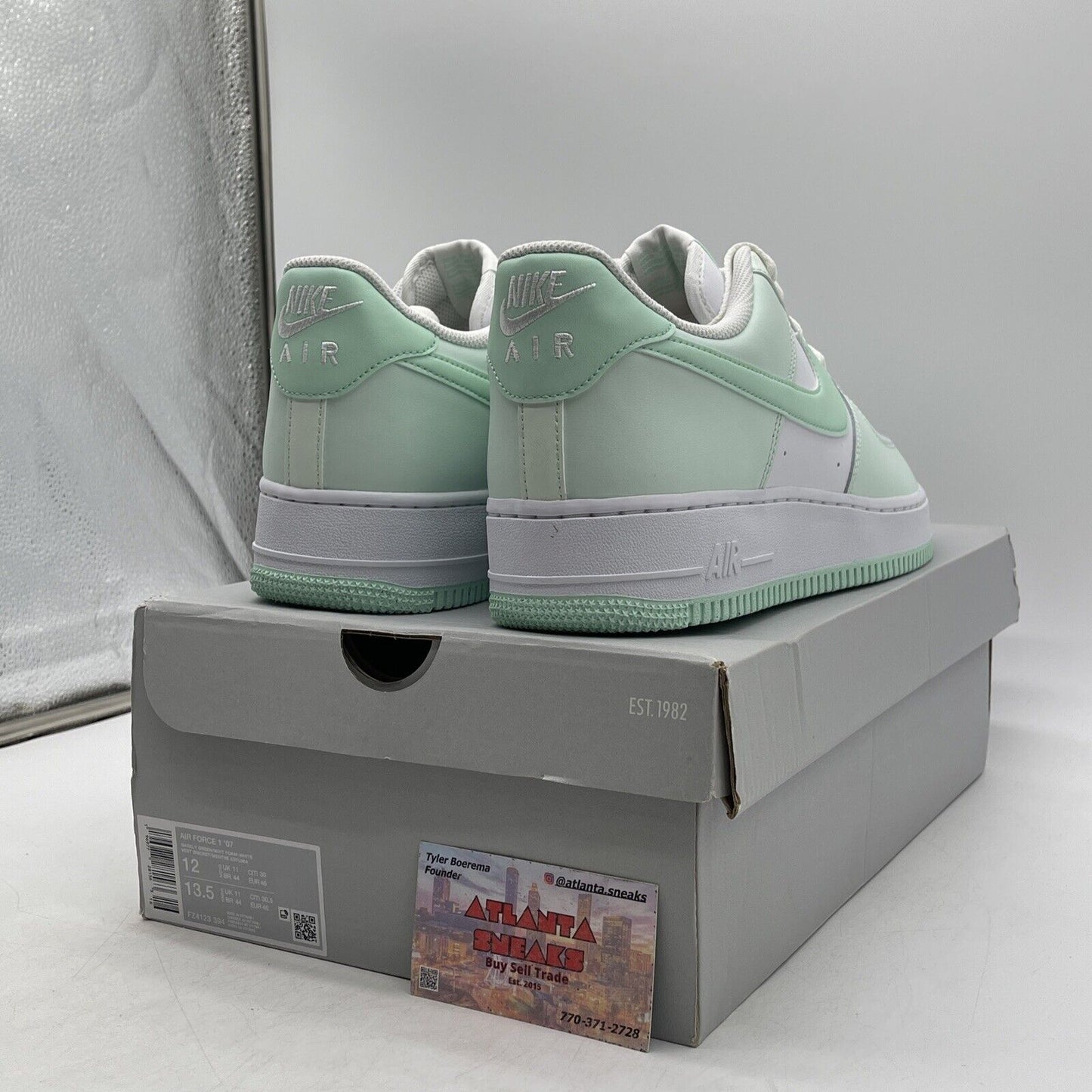 Size 12 - Nike Air Force 1 Low Mint Foam Mint Green White Leather (FZ4123-394)