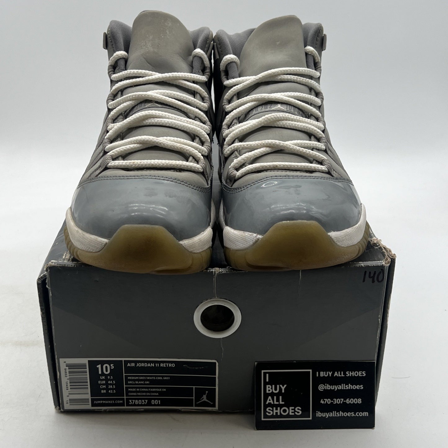 Size 10.5 - Air Jordan 11 Retro 2010 Cool Grey (378037-001)