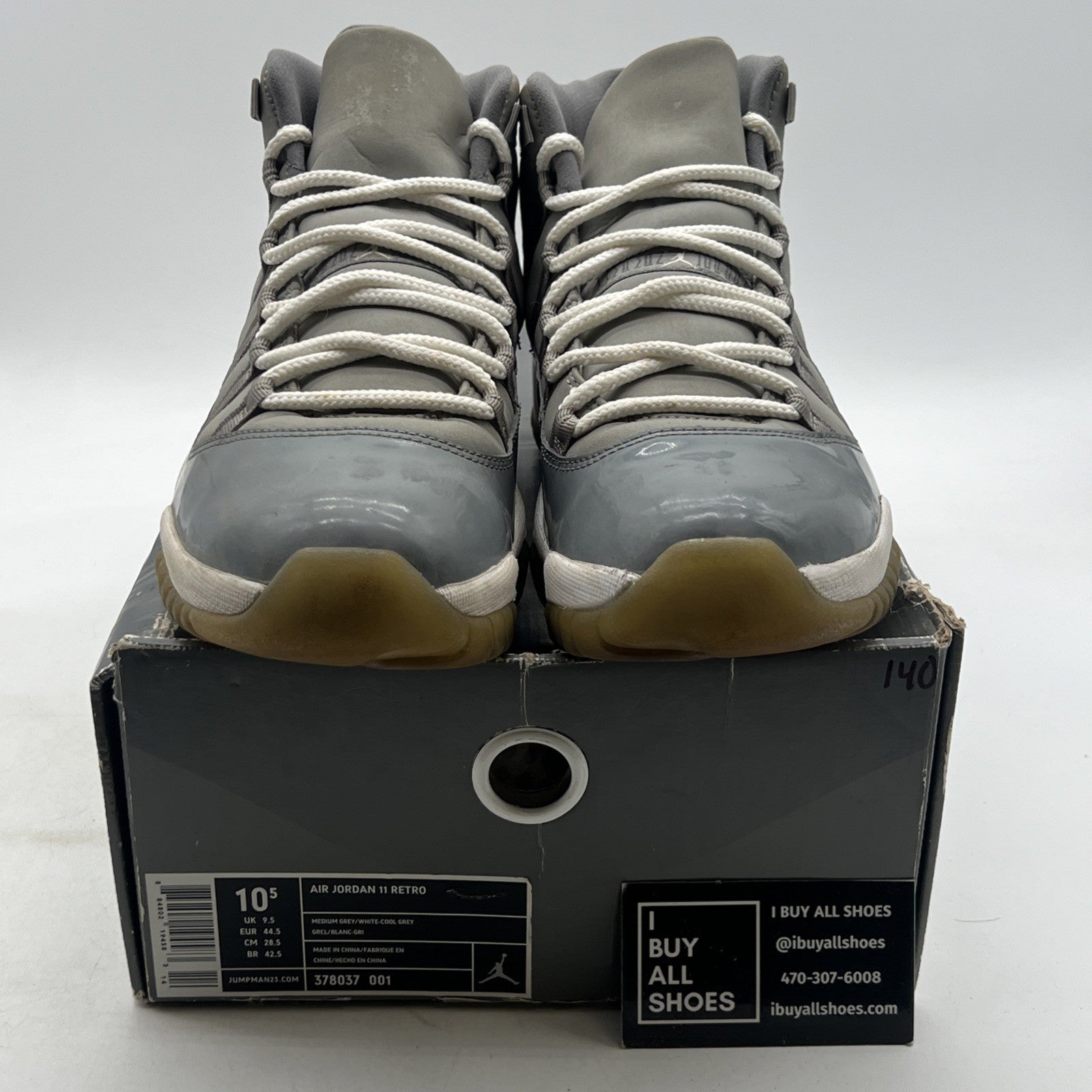 Size 10.5 - Air Jordan 11 Retro 2010 Cool Grey (378037-001)