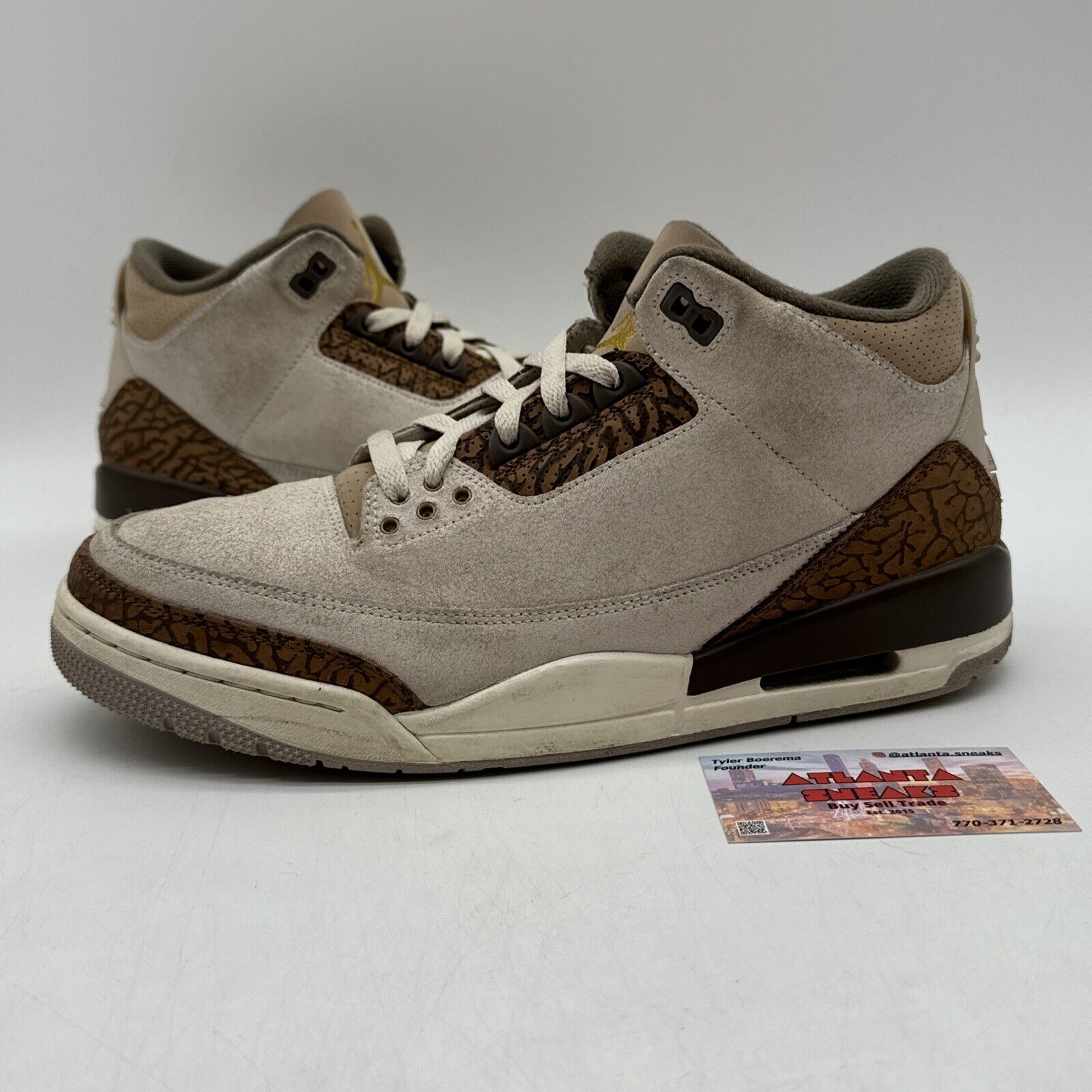 Size 11  Men’s - Jordan 3 Retro Low Palomino Brown Cream Suede Cracked Aged Look