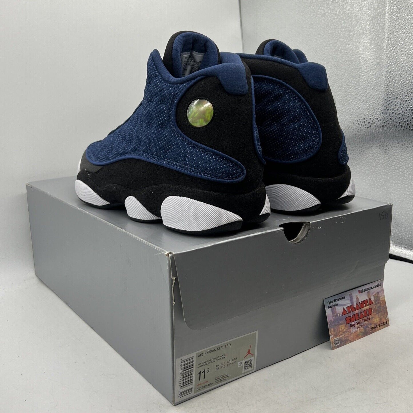 Size 11.5 - Jordan 13 Navy 2022 Black White Suede Leather (DJ5982-400)