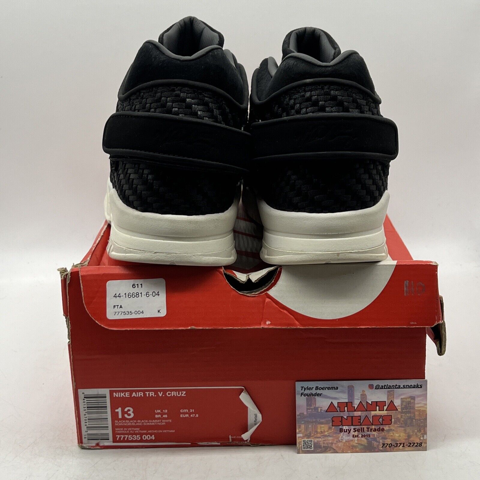 Size 13 - Nike Air Trainer Cruz Black Suede White (777535-004)