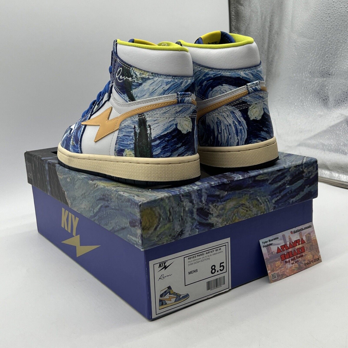 Size 8.5 - Air Kiy Limited Edition “Van Gogh” Miami Art Basel High Top