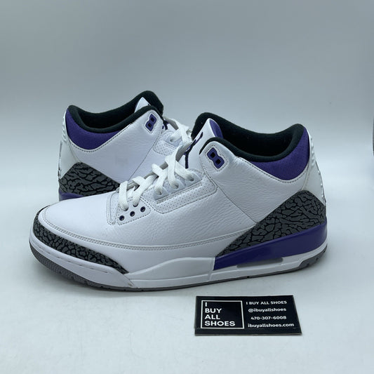 Size 11 - Jordan 3 Retro Mid Dark Iris Black Grey Leather Suede (CT8532-105)