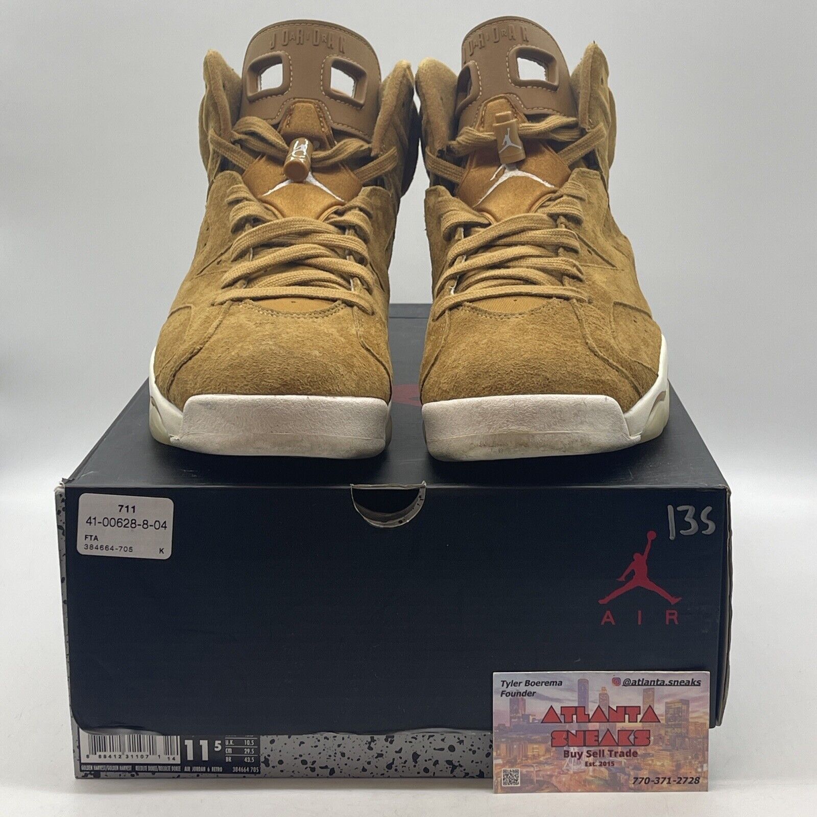 Size 11.5 - Air Jordan 6 Retro Wheat White Suede (384664-705)