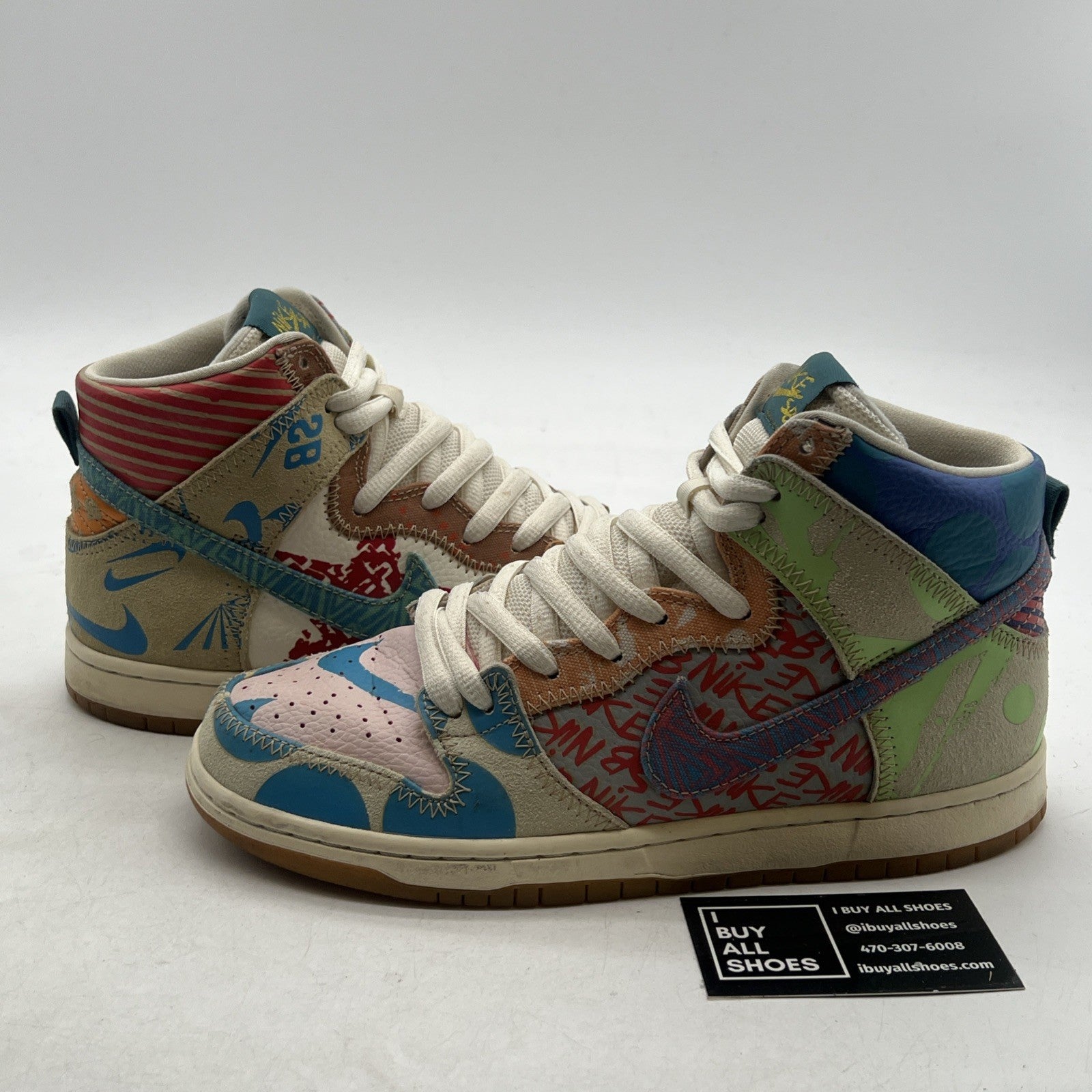 Size 9 - Nike Thomas Campbell x SB Dunk High What The (918321-381)