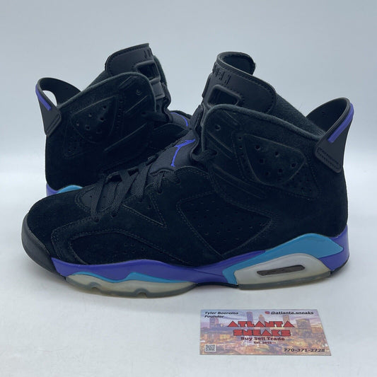 Size 8.5 - Air Jordan 6 Retro Aqua Black Purple Suede (CT8529-004)