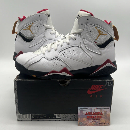 Size 8.5 - Jordan 7 Cardinal 2022 White Red Black Leather (CU9307-106)