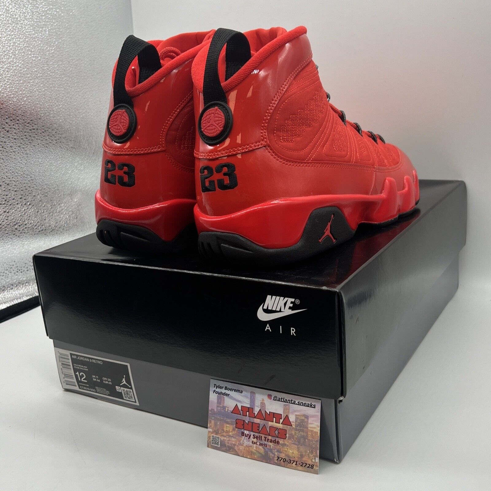 Size 12 - Jordan 9 Chile Red Brand New Og All Black