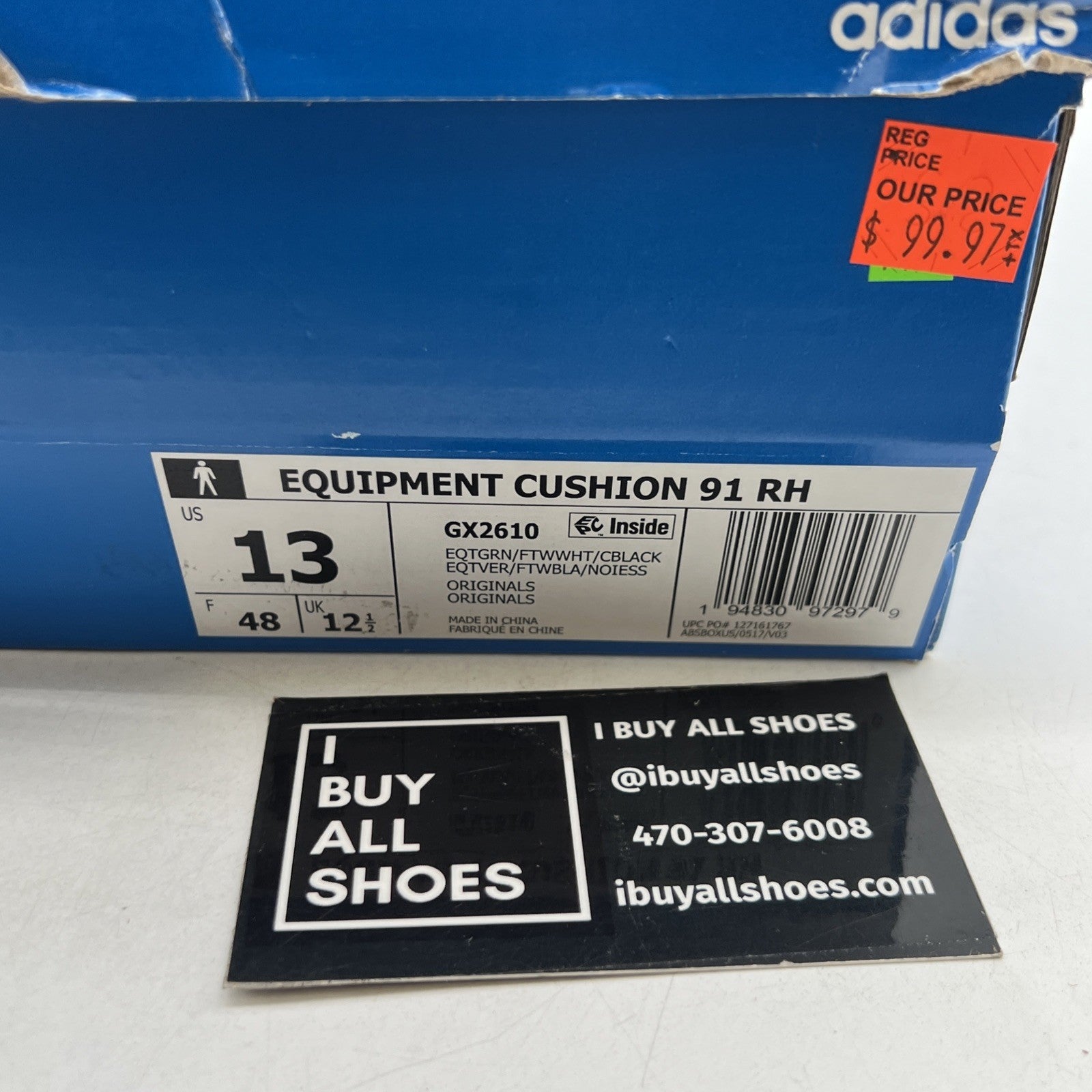 Size 13 - Adidas EQT Cushion 91 RH Dynamic 3D (GX2610)