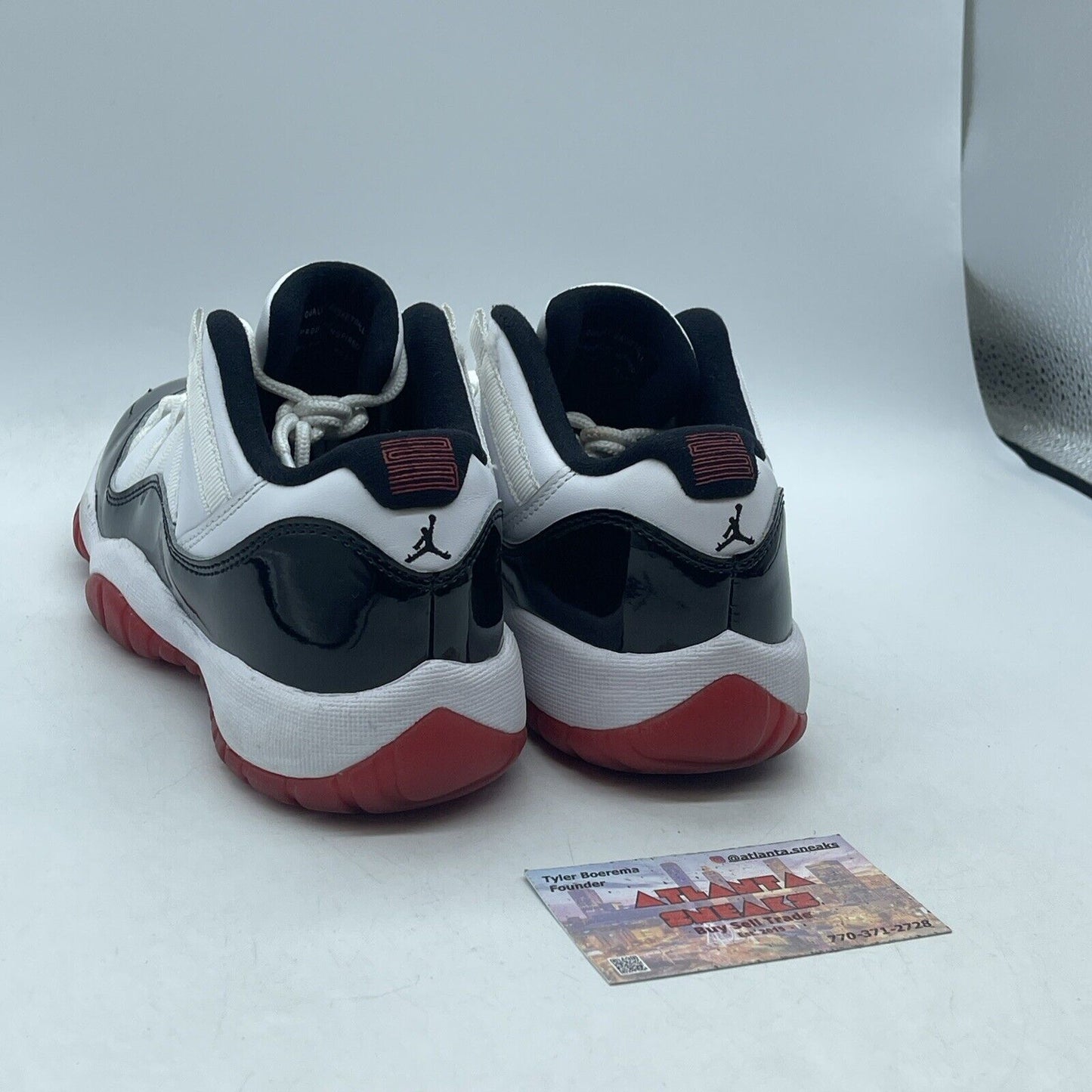 Air Jordan 11 Retro Low GS 'Concord-Bred' Black White Red Leather (528896-160)