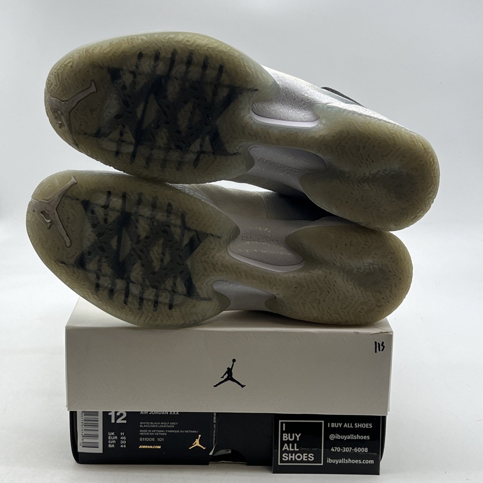 Size 12 - Air Jordan 30 White Wolf Grey (811006-101)