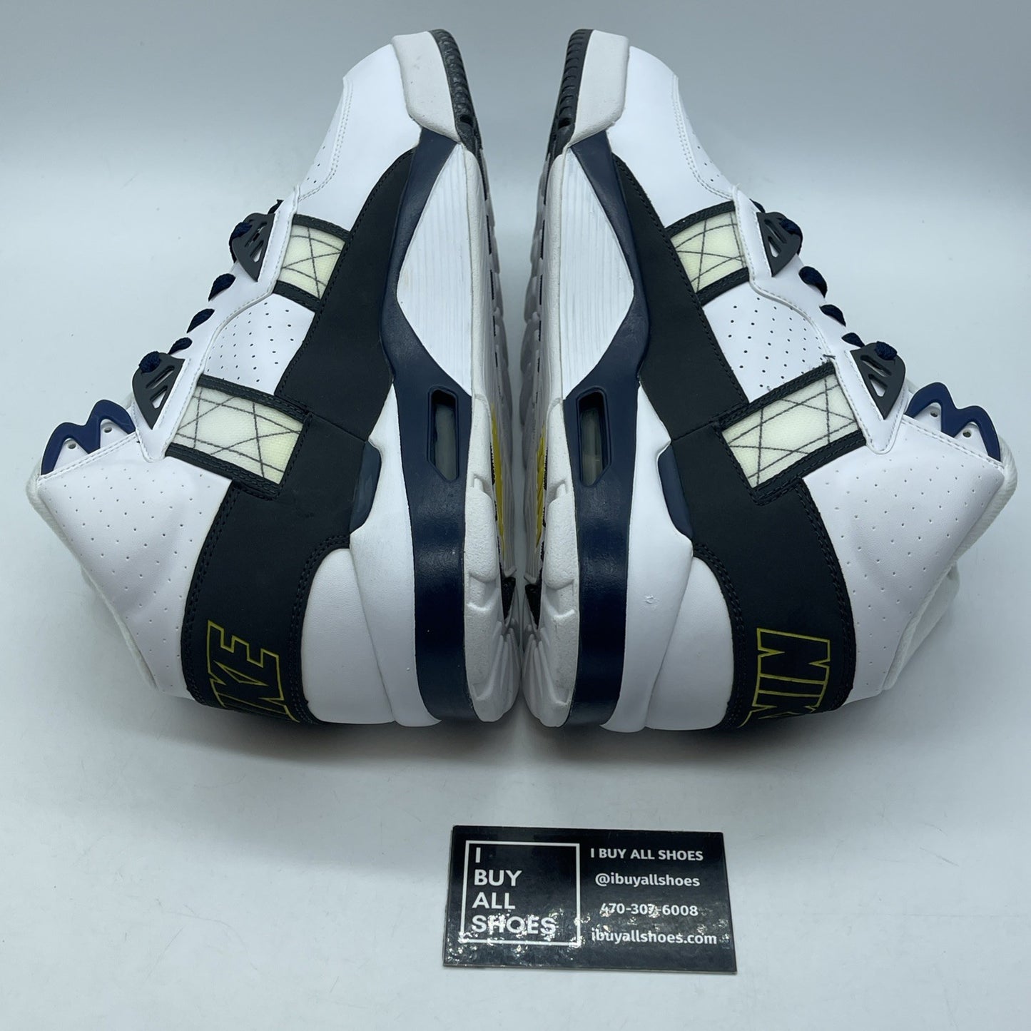 Size 13 - Nike Air Trainer SC High White Black Yellow Suede Leather (302346-110)
