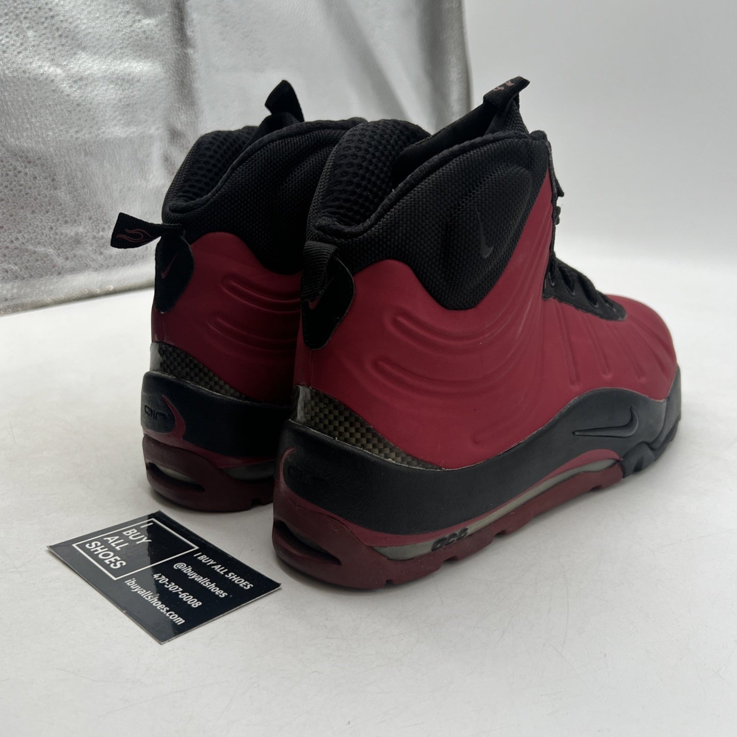 Size 7 - Nike Air Bakin Posite Red Black Womens (415116-601)