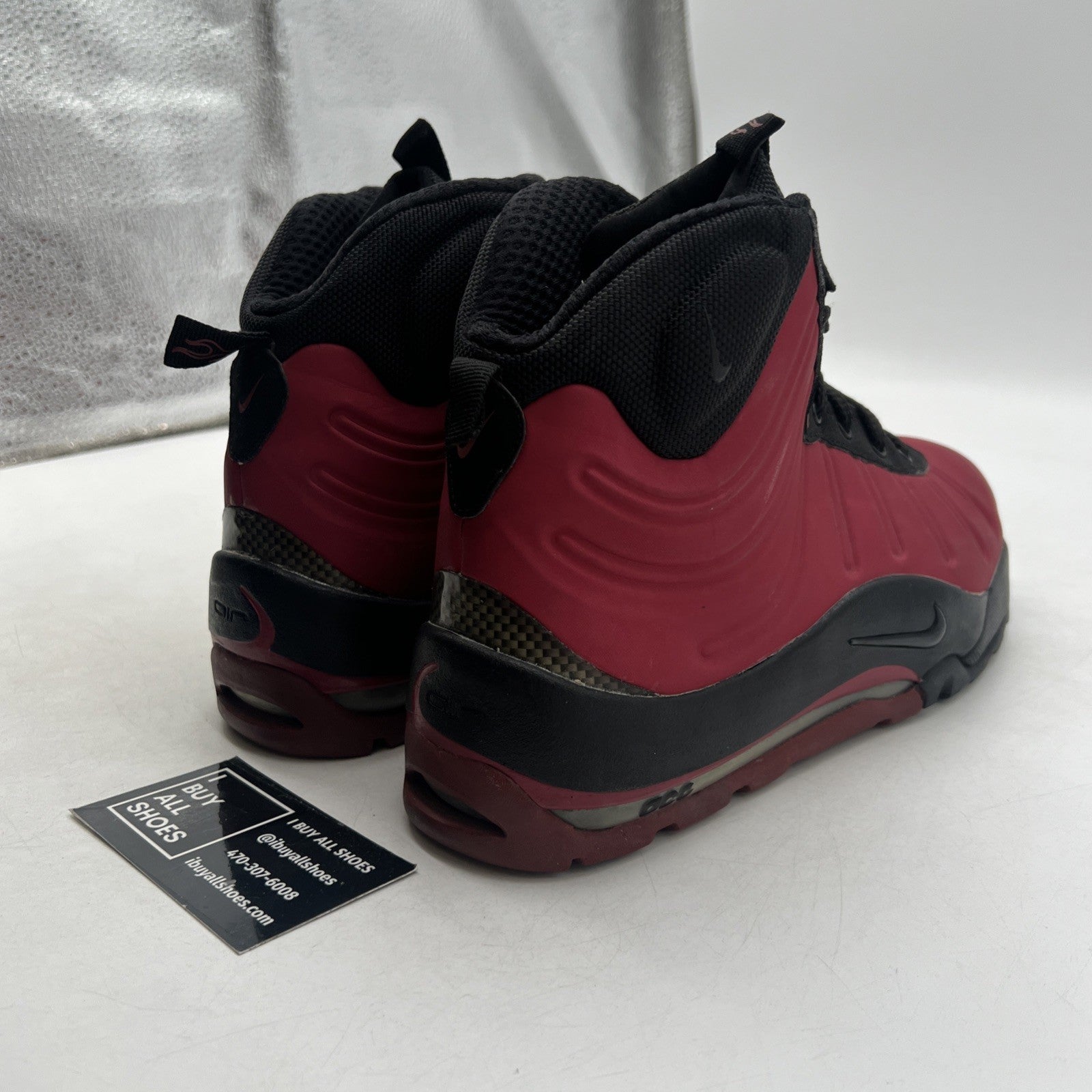 Size 7 - Nike Air Bakin Posite Red Black Womens (415116-601)