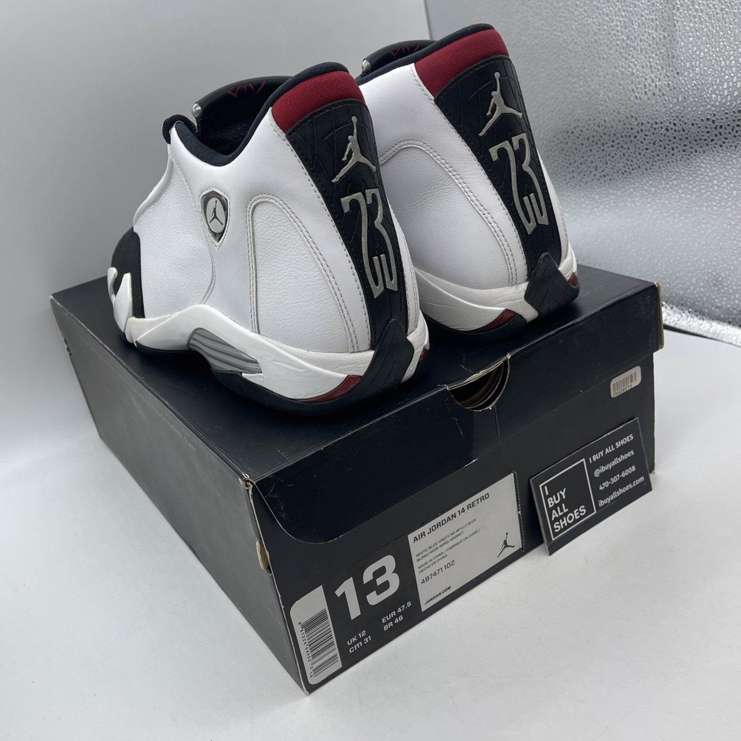 Size 13 - Air Jordan 14 Retro 2014 Black Toe (487471-102)