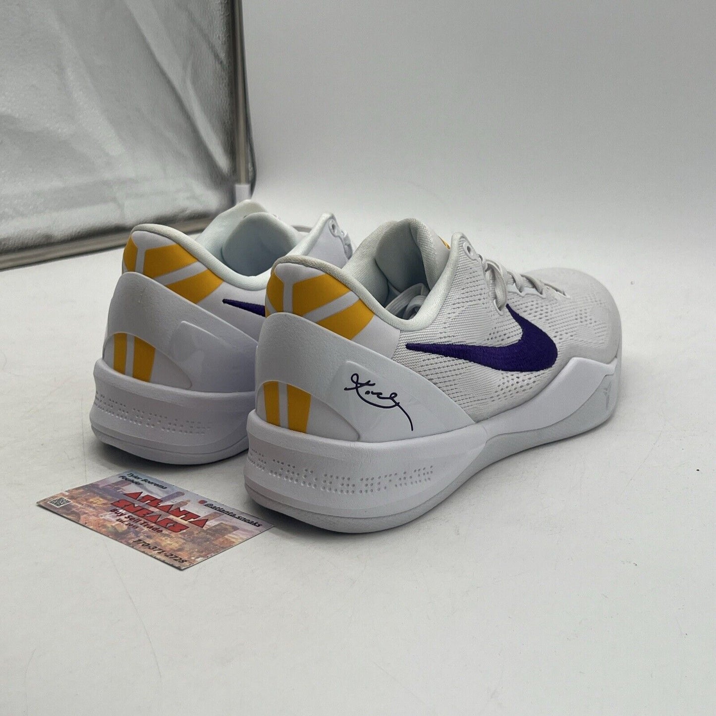 Size 9 - Nike Kobe 8 Protro Lakers Home White Purple Yellow (HF9550-100)