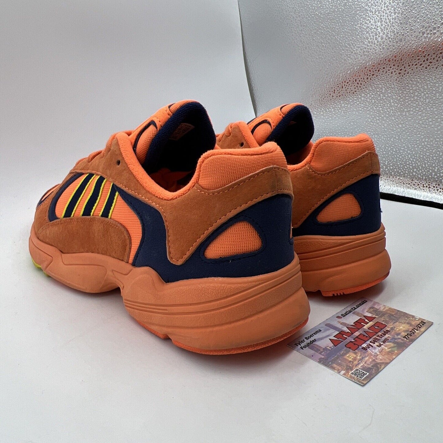 Size 11 - adidas Yung-1 Hi-Res Orange Navy Yellow Suede (B37613)