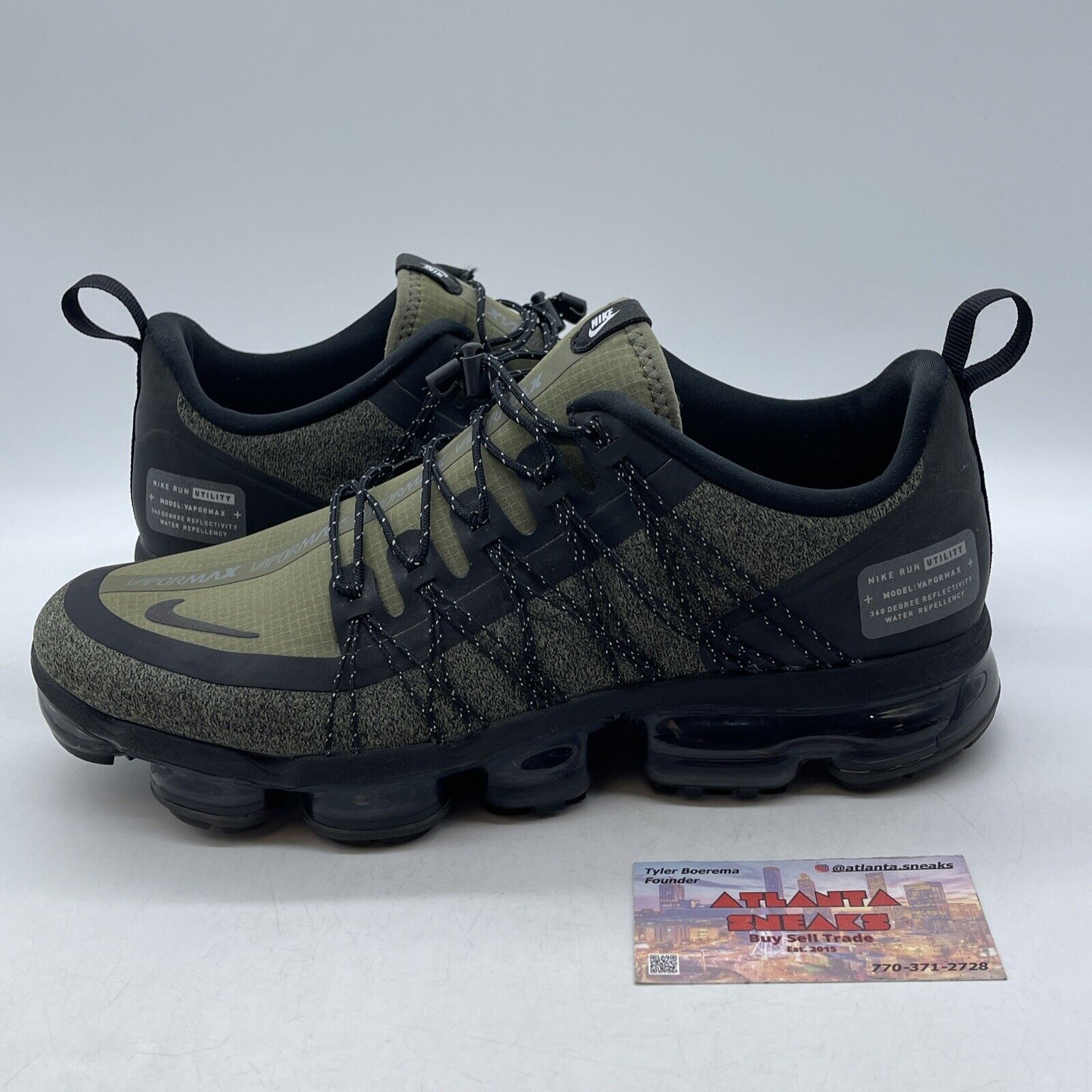 Size 9.5 - Nike Air VaporMax Run Utility Medium Olive Black Grey (AQ8810-201)