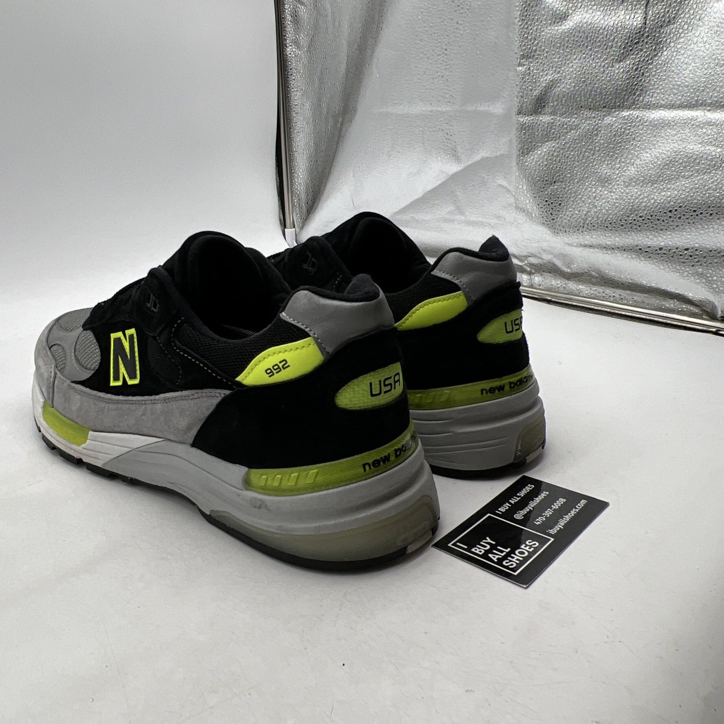 Size 14 - New Balance 992 Made in USA Grey Volt (M992TQ)