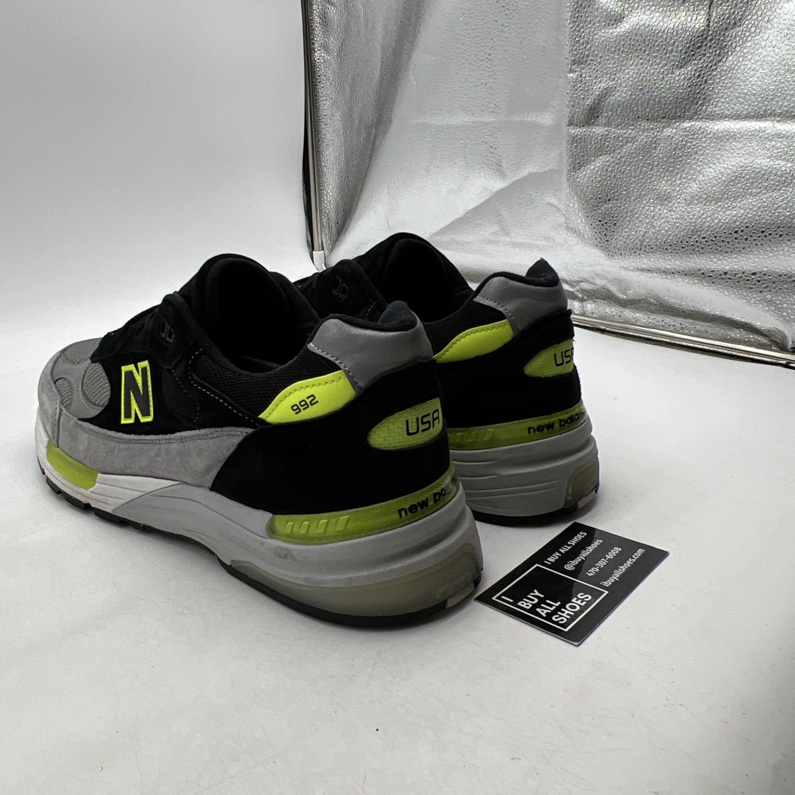 Size 14 - New Balance 992 Made in USA Grey Volt (M992TQ)