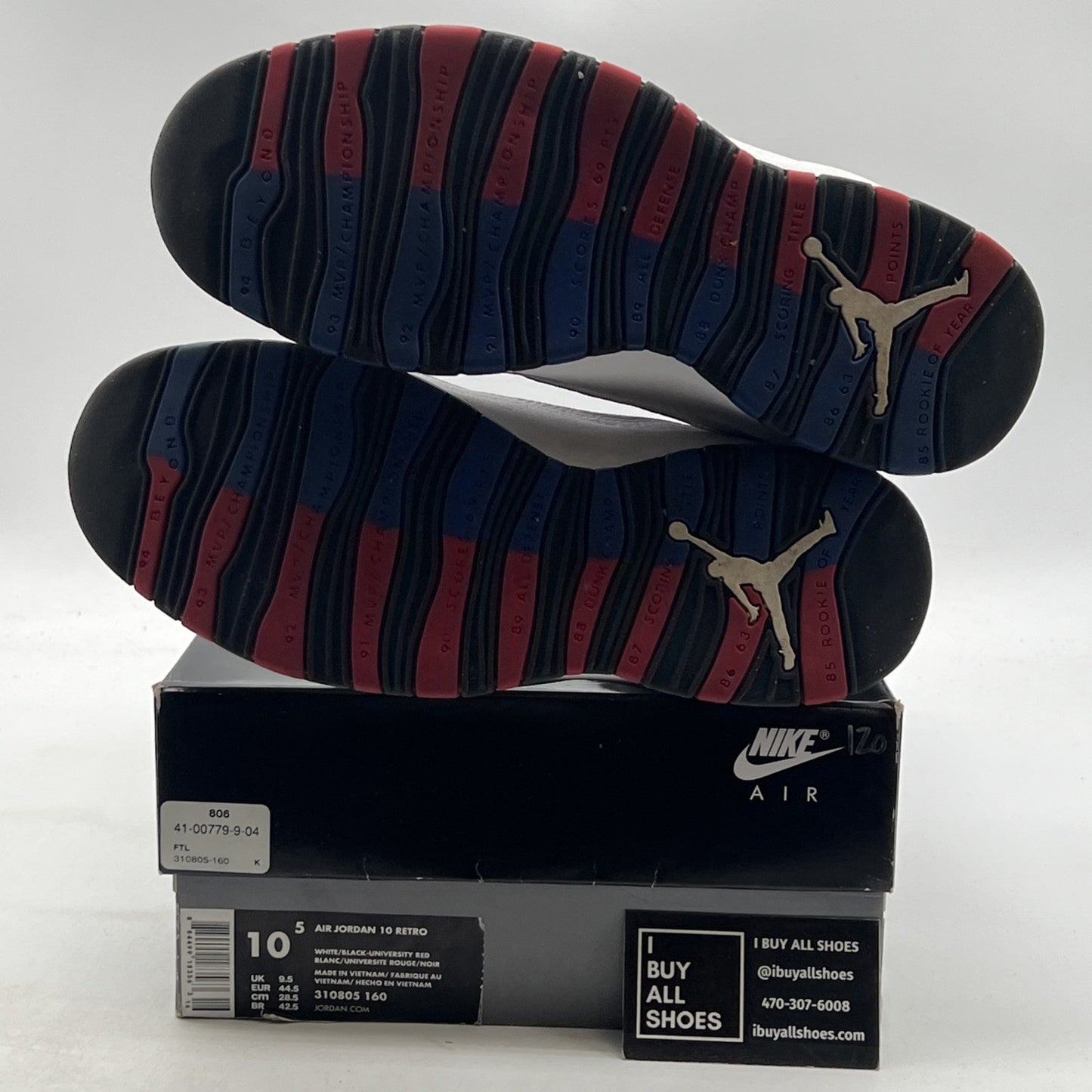 Size 10.5 - Air Jordan 10 Westbrook Class of 2006 (310805-160)