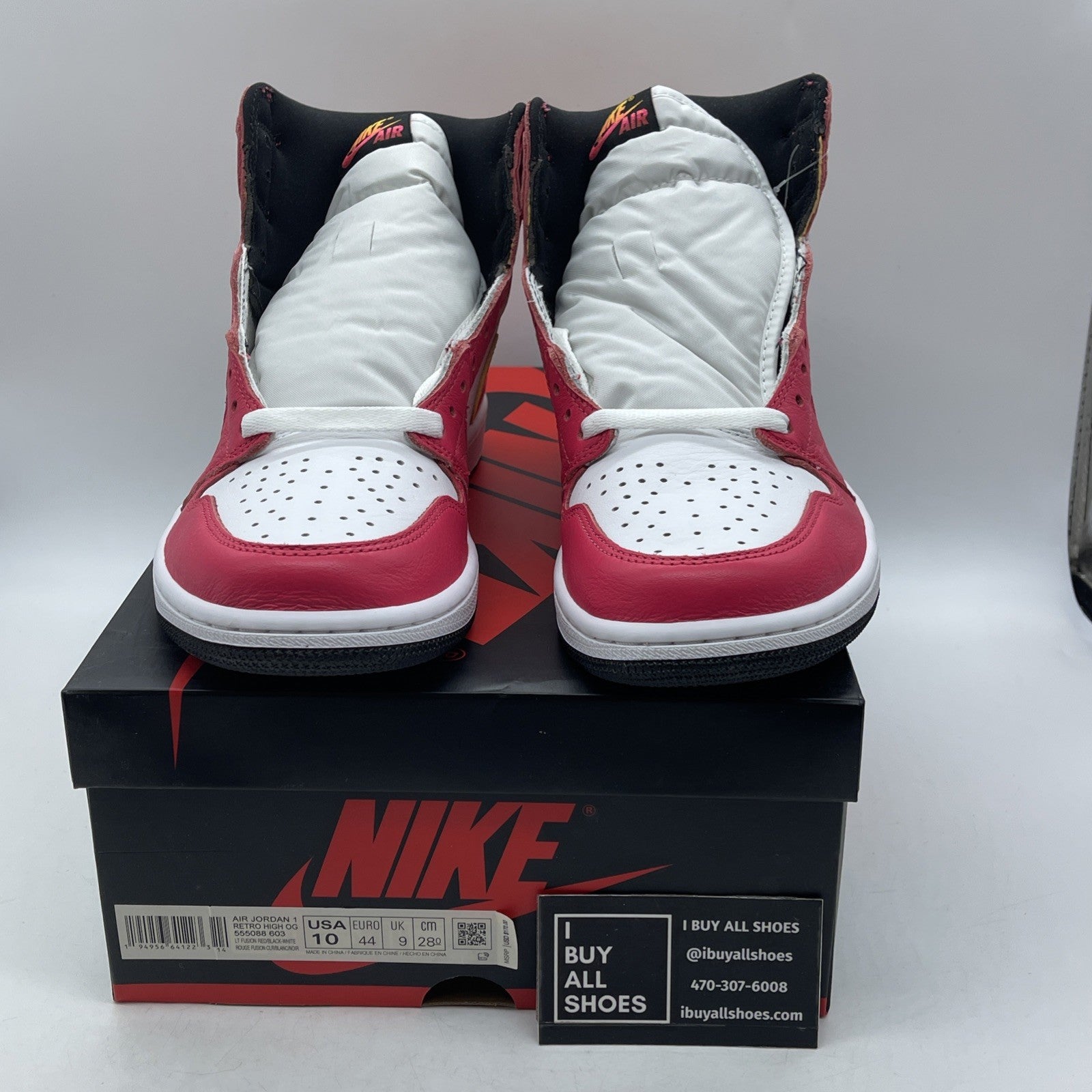 Size 10 - Air Jordan 1 Retro High OG Light Fusion Red 2021 (555088-603)
