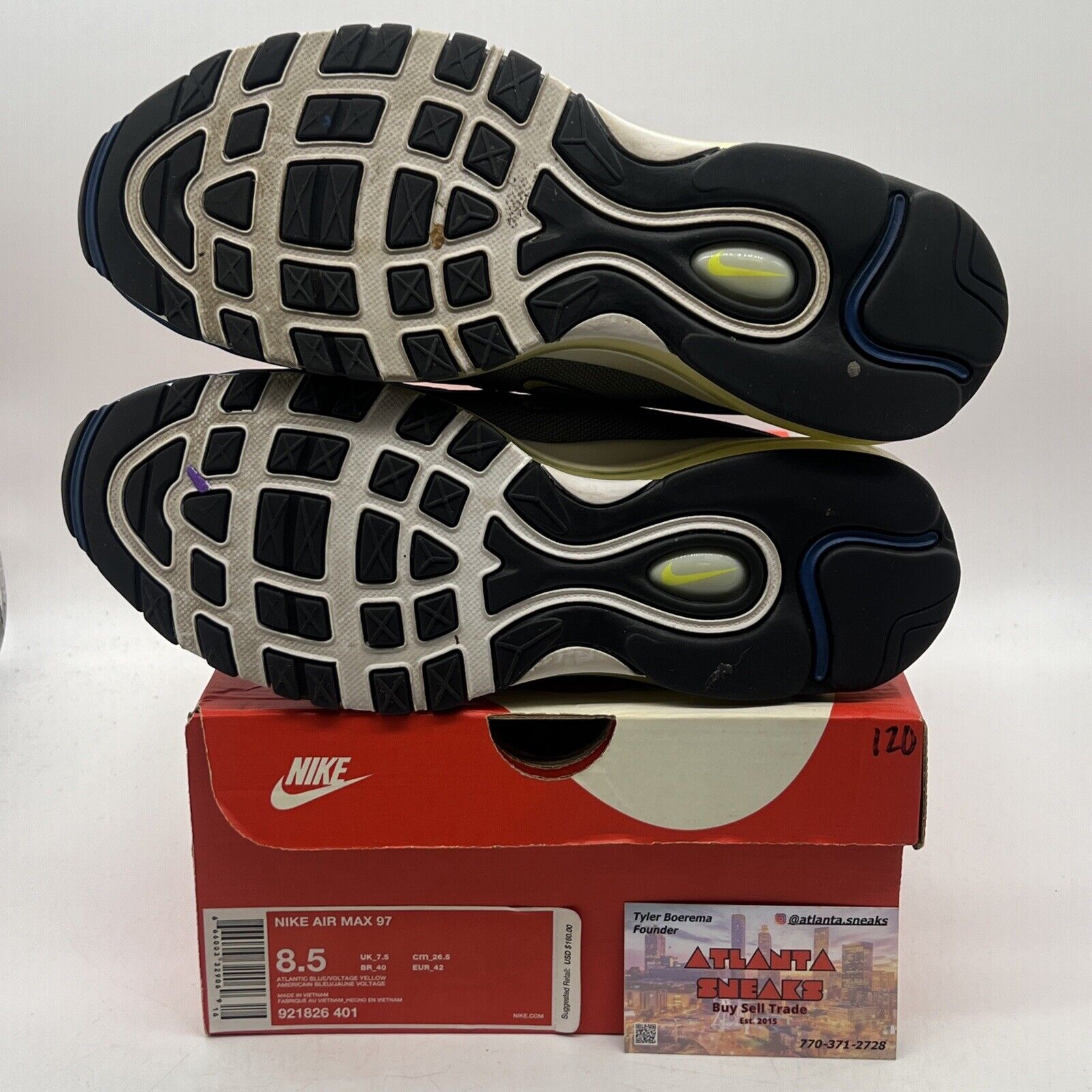 Size 8.5 - Nike Air Max 97 Atlantic Blue Grey Black (921826-401)