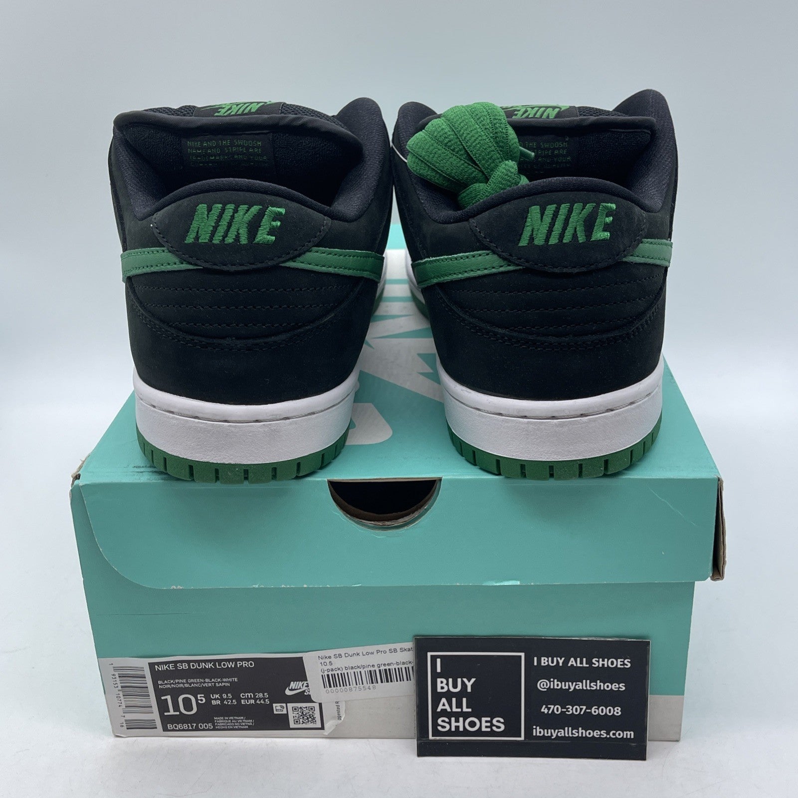 Size 10.5 - Nike Dunk Pro SB Low Black Pine (BQ6817-005)
