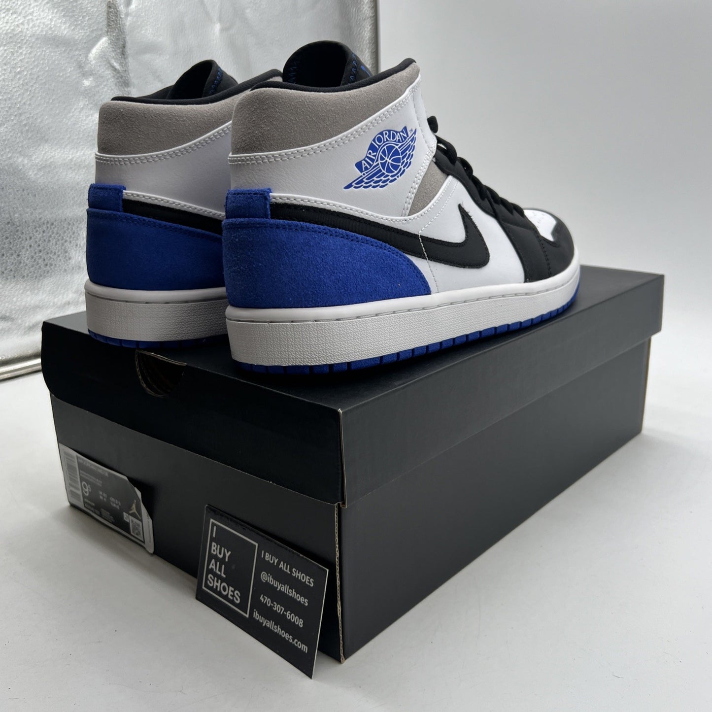 Size 9.5 - Air Jordan 1 SE Mid Royal Black Toe (852542-102)