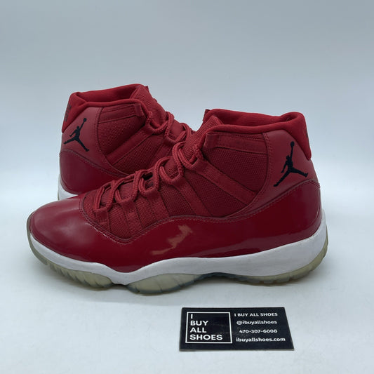 Size 9.5 - Jordan 11 Retro High Win Like '96 Red Black Suede (378037-623)