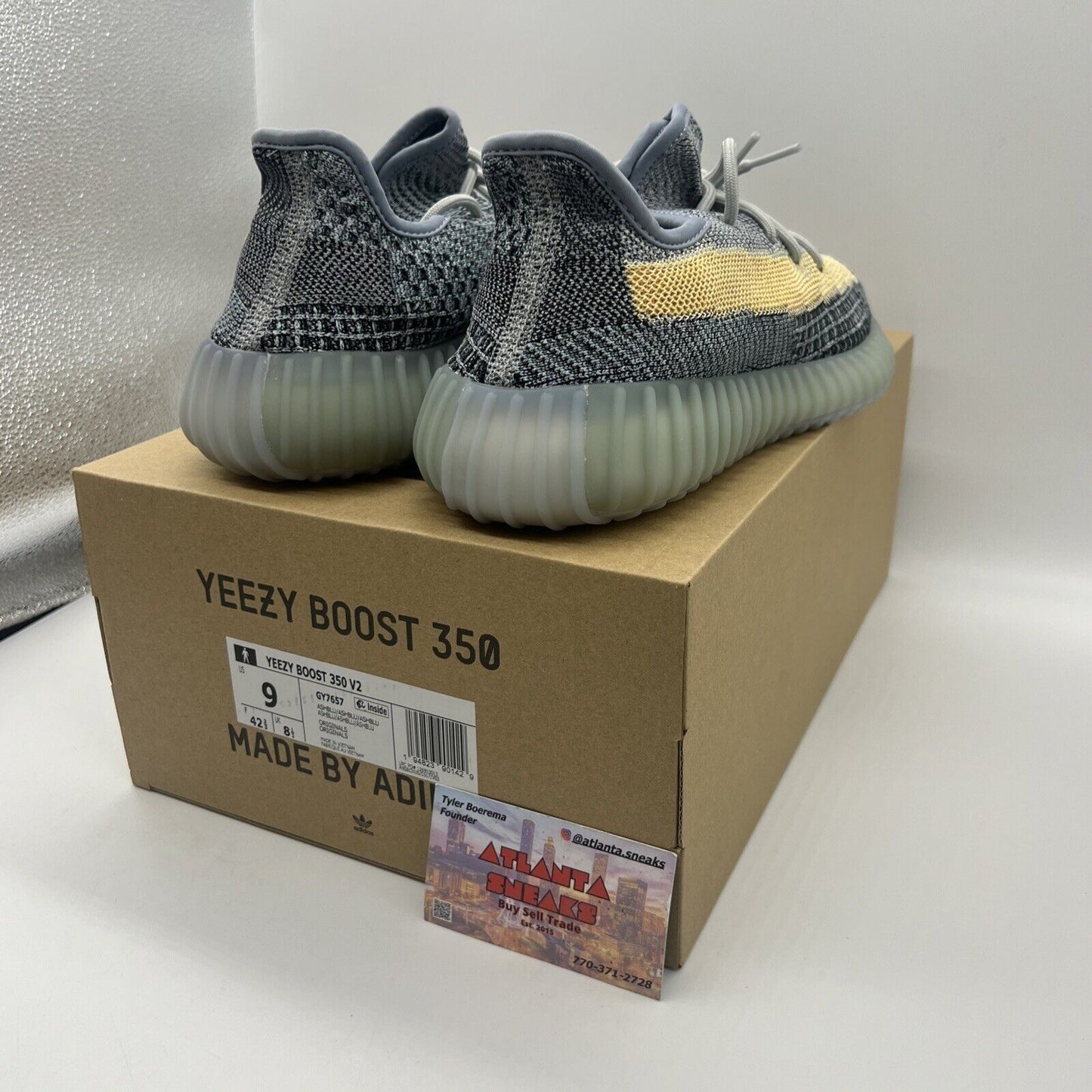 Size 9 - adidas Yeezy Boost 350 V2 Ash Blue Brand New Og All Ds Blue Grey