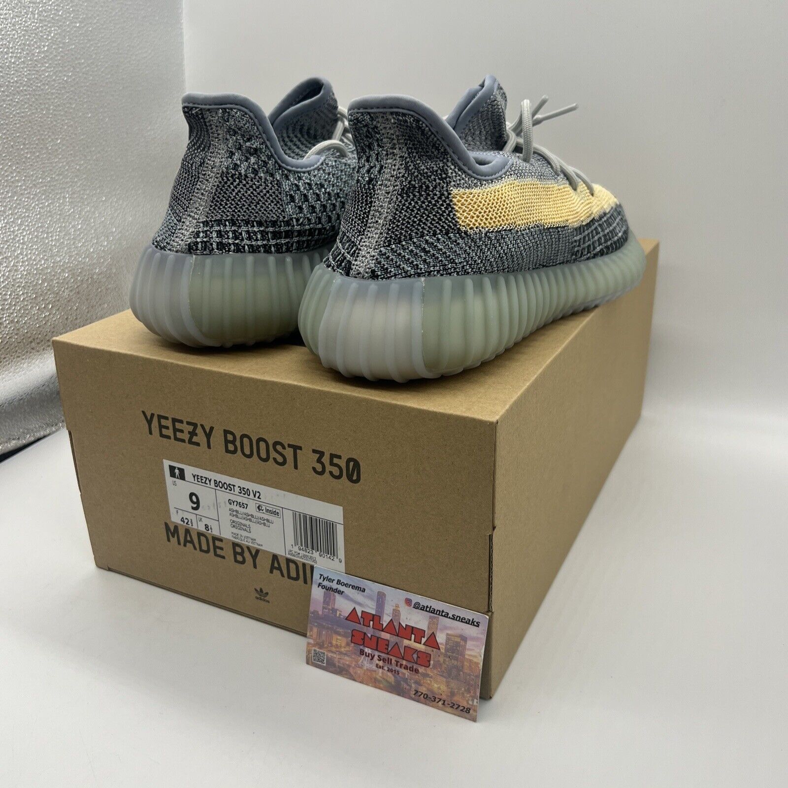 Size 9 - adidas Yeezy Boost 350 V2 Ash Blue Brand New Og All Ds Blue Grey