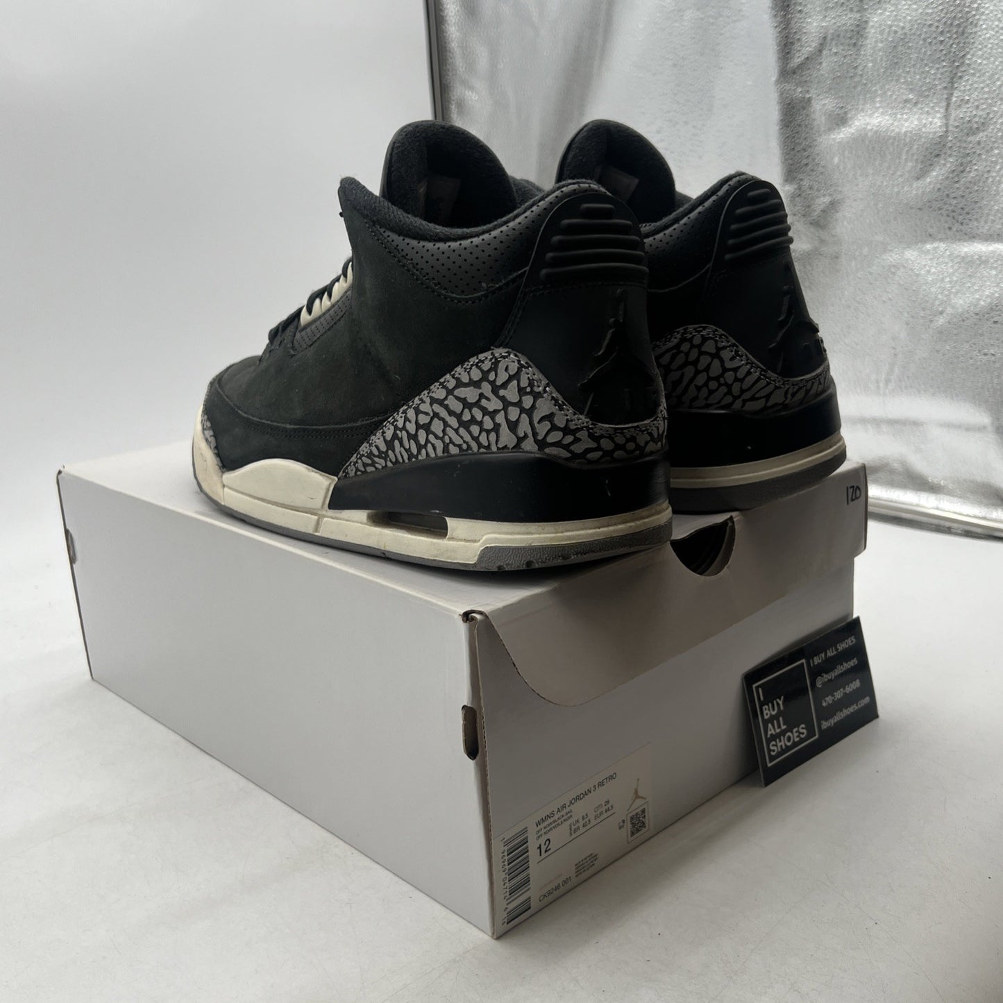 Size 12W - Air Jordan 3 Retro- Off Noir/Black-Sail (CK9246-001)