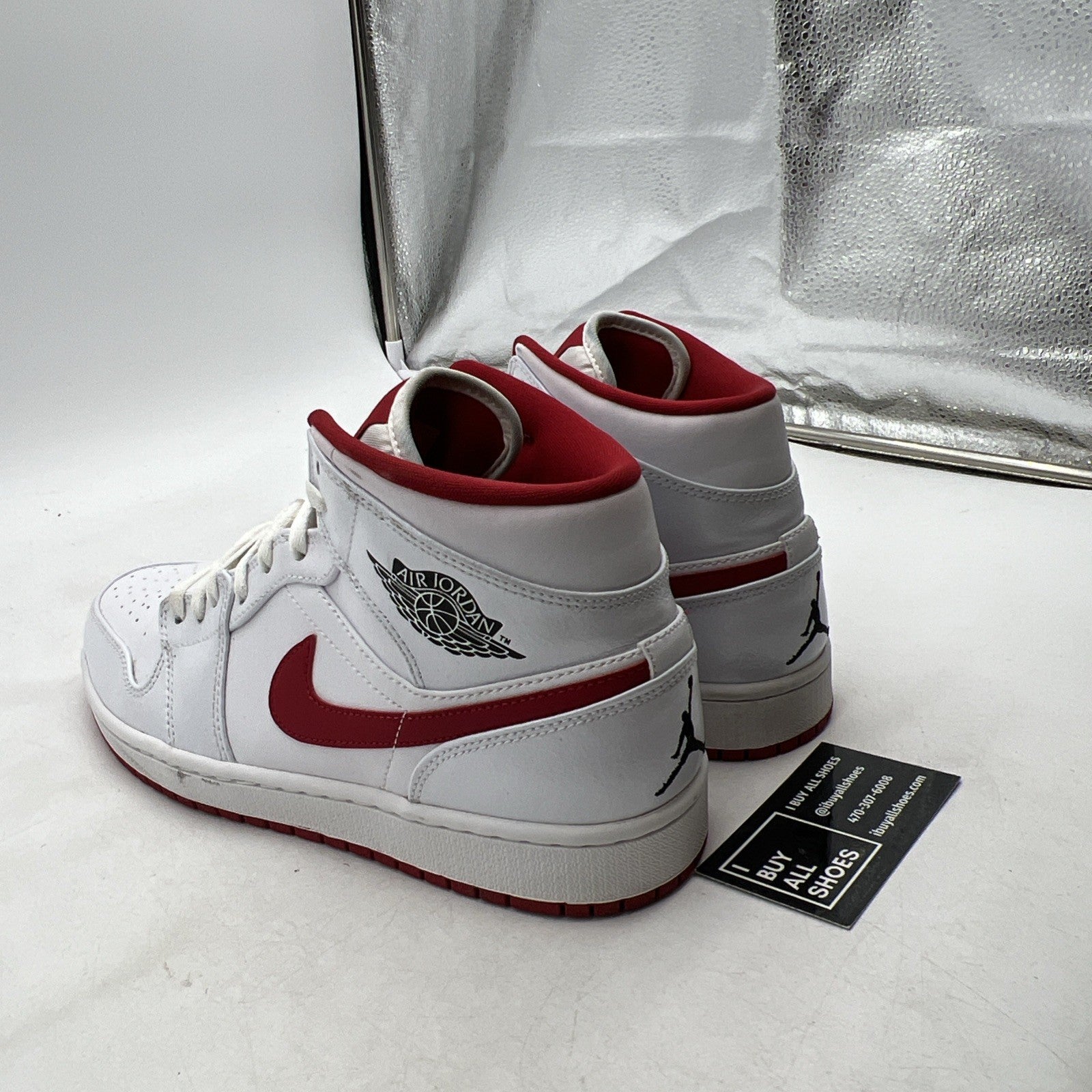 Size 9.5 - Air Jordan 1 Mid White Gym Red (554724-101)