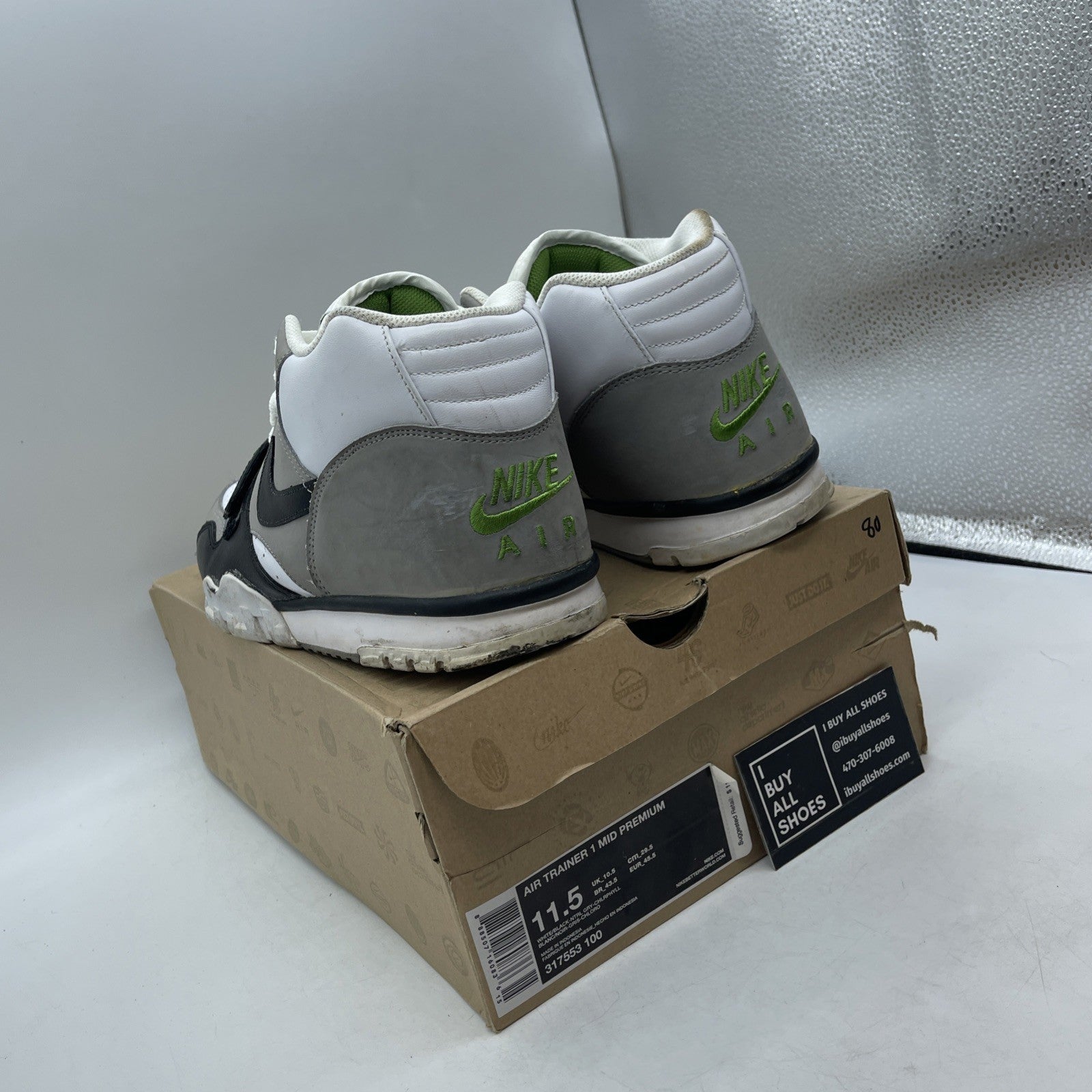 Size 11.5 - Nike Air Trainer 1 Premium Mid Chlorophyll (317553-100)