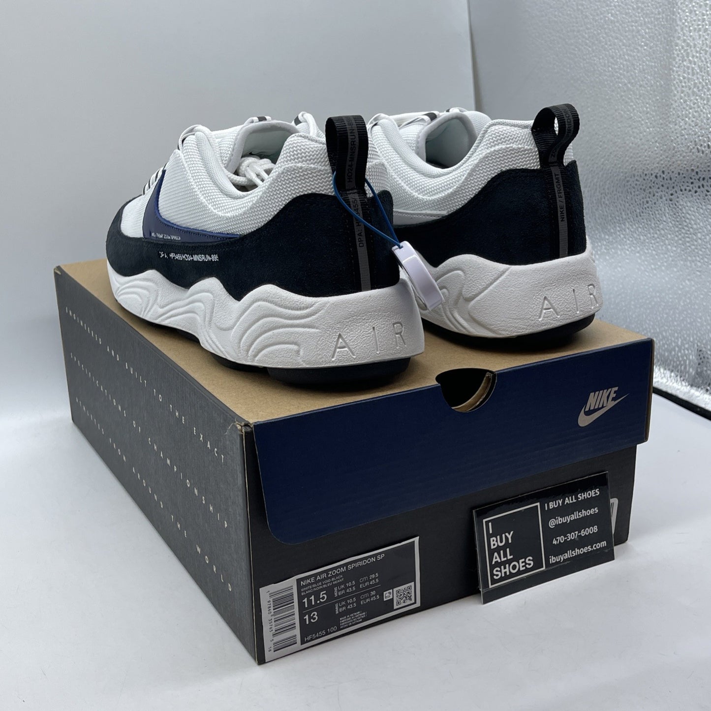 Size 11.5 - Nike Fragment Design x Air Zoom Spiridon White Blue Void HF5455-100