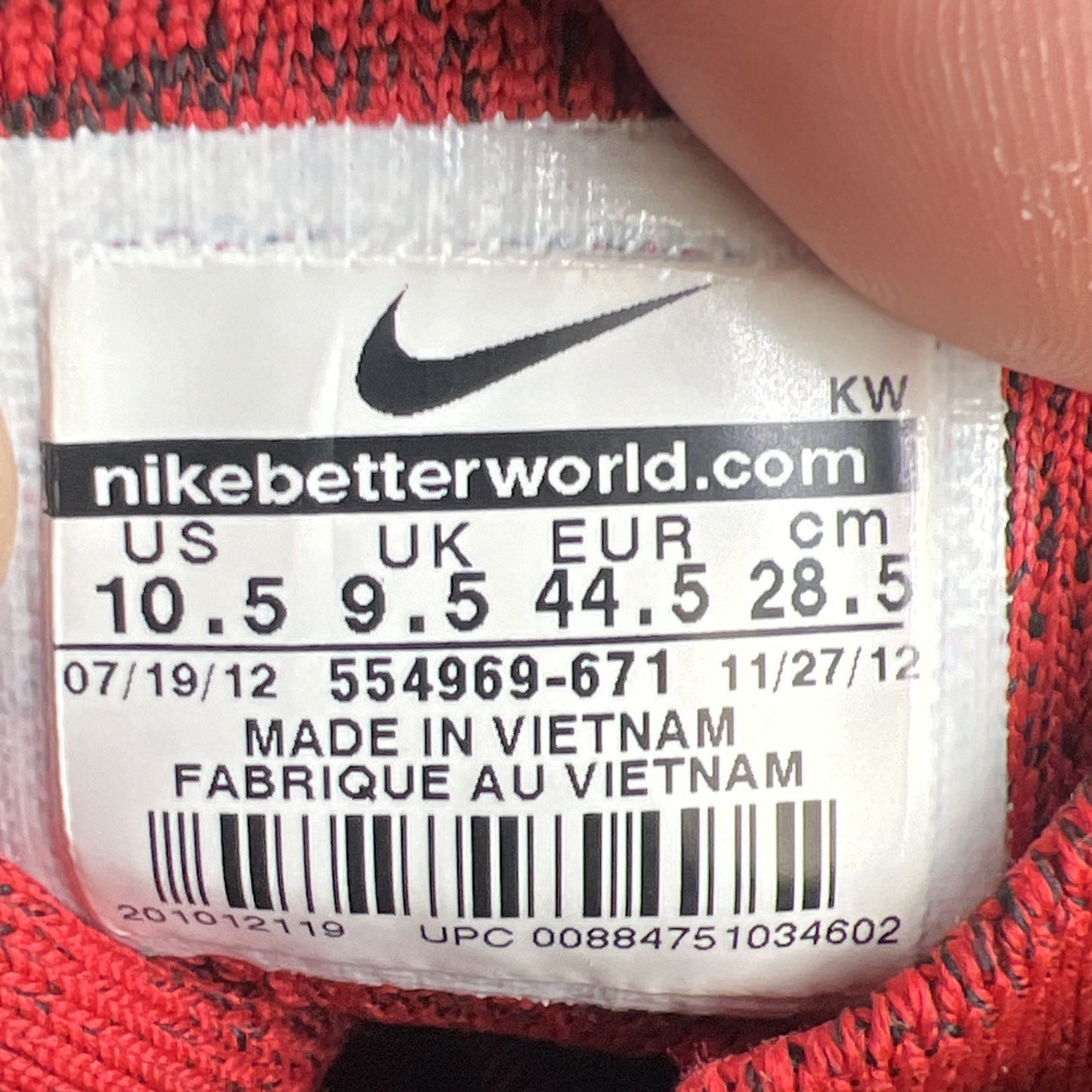 Size 10.5 - Nike Lunar Flyknit Chukka University Red (554969-671)