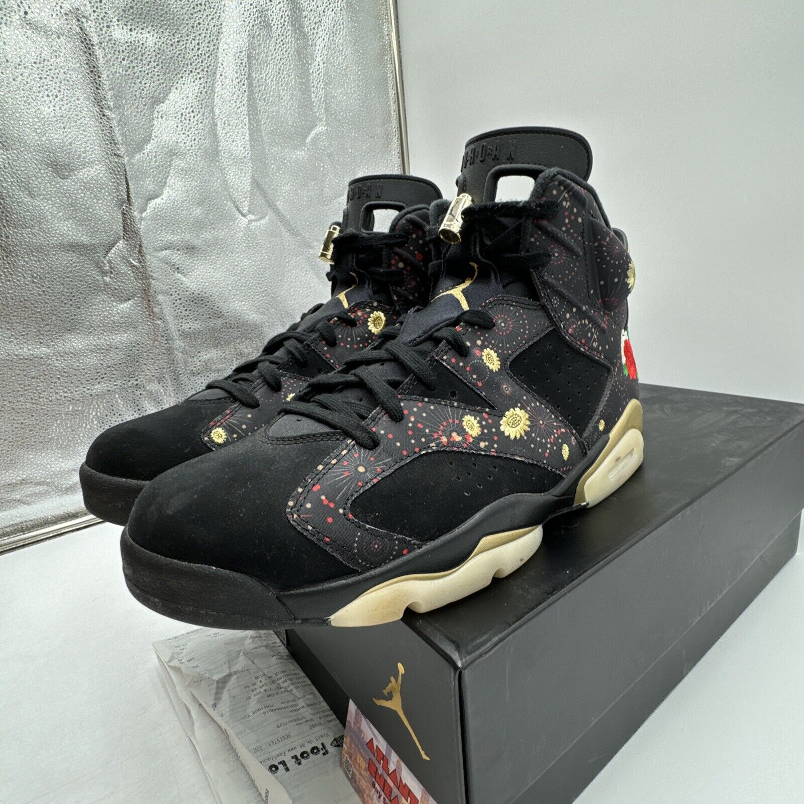 Size 11.5 - Jordan 6 Retro Chinese New Year 2018 Gold Black Suede OG All Rose