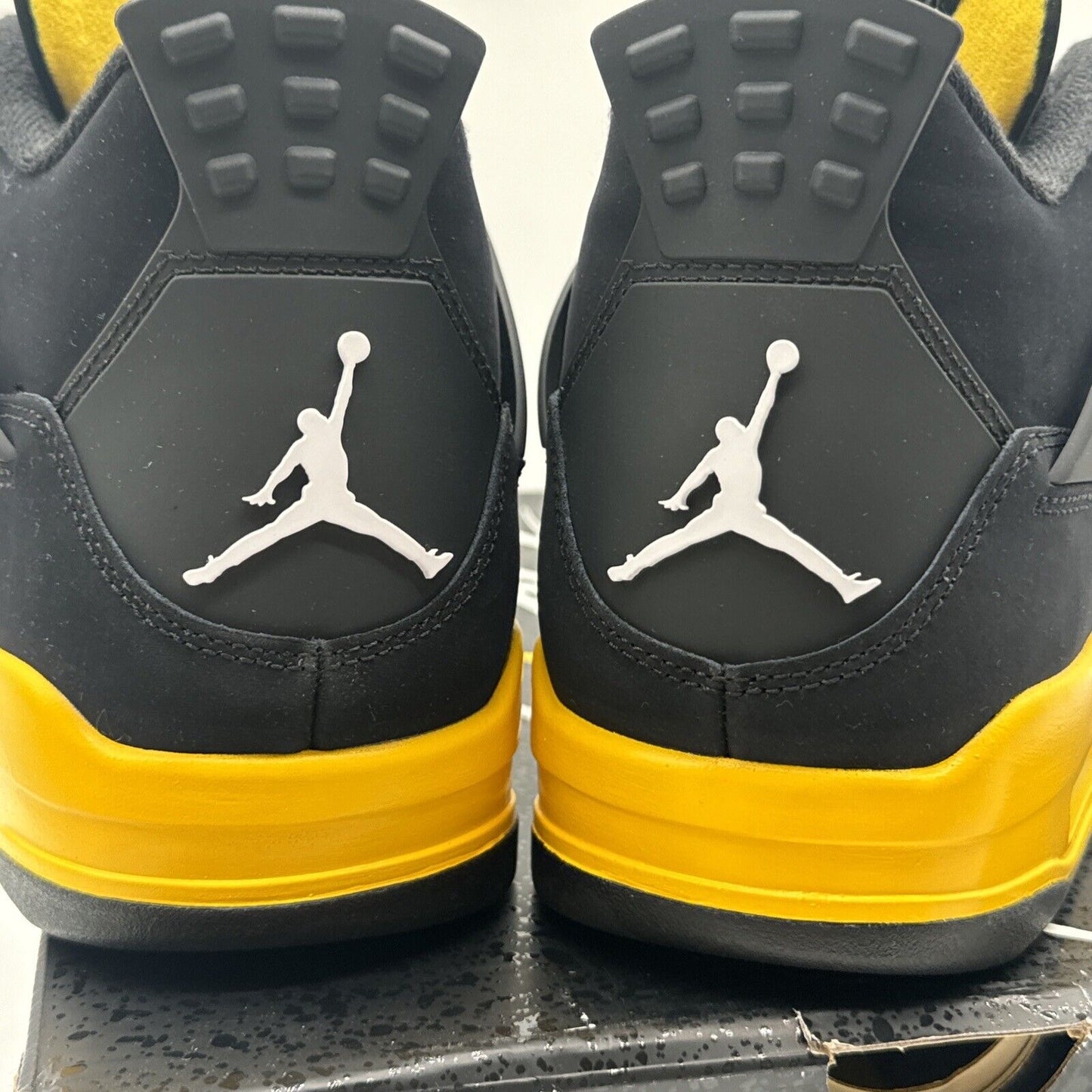 Size 12 - Jordan 4 Retro Mid Thunder Yellow Black Suede New Release Hot Shoes