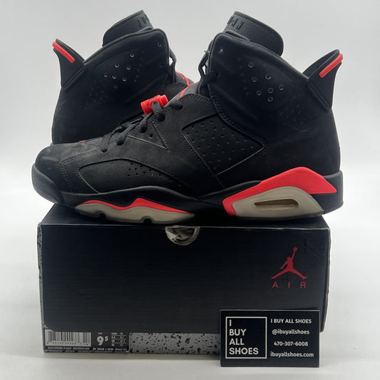 Size 9.5 - Air Jordan 6 Retro Infrared Black 2014 (384664-023)