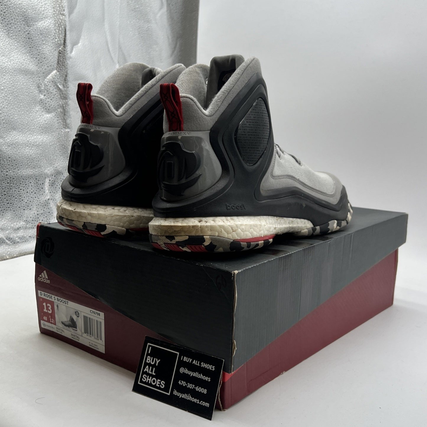 Size 13 - Adidas D Rose 5 Boost Light Onix (C76798)