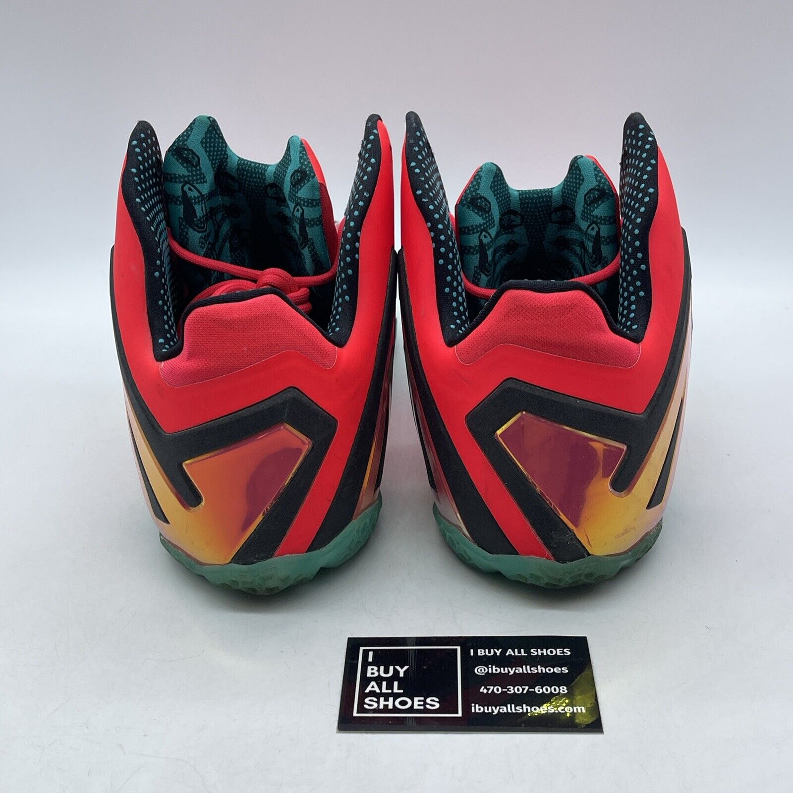 Size 13 - Nike LeBron 11 Elite Hero Pack Red  Blue Black Suede (642846-600)