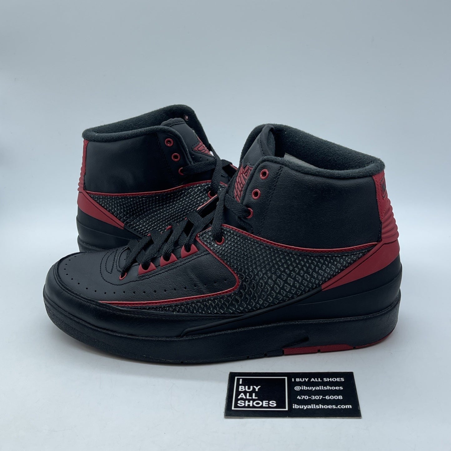 Size 9 - Air Jordan 2 Retro Alternate 87 Black Red Leather (834274-001)