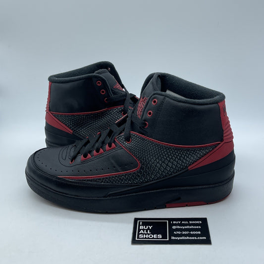 Size 9 - Air Jordan 2 Retro Alternate 87 Black Red Leather (834274-001)