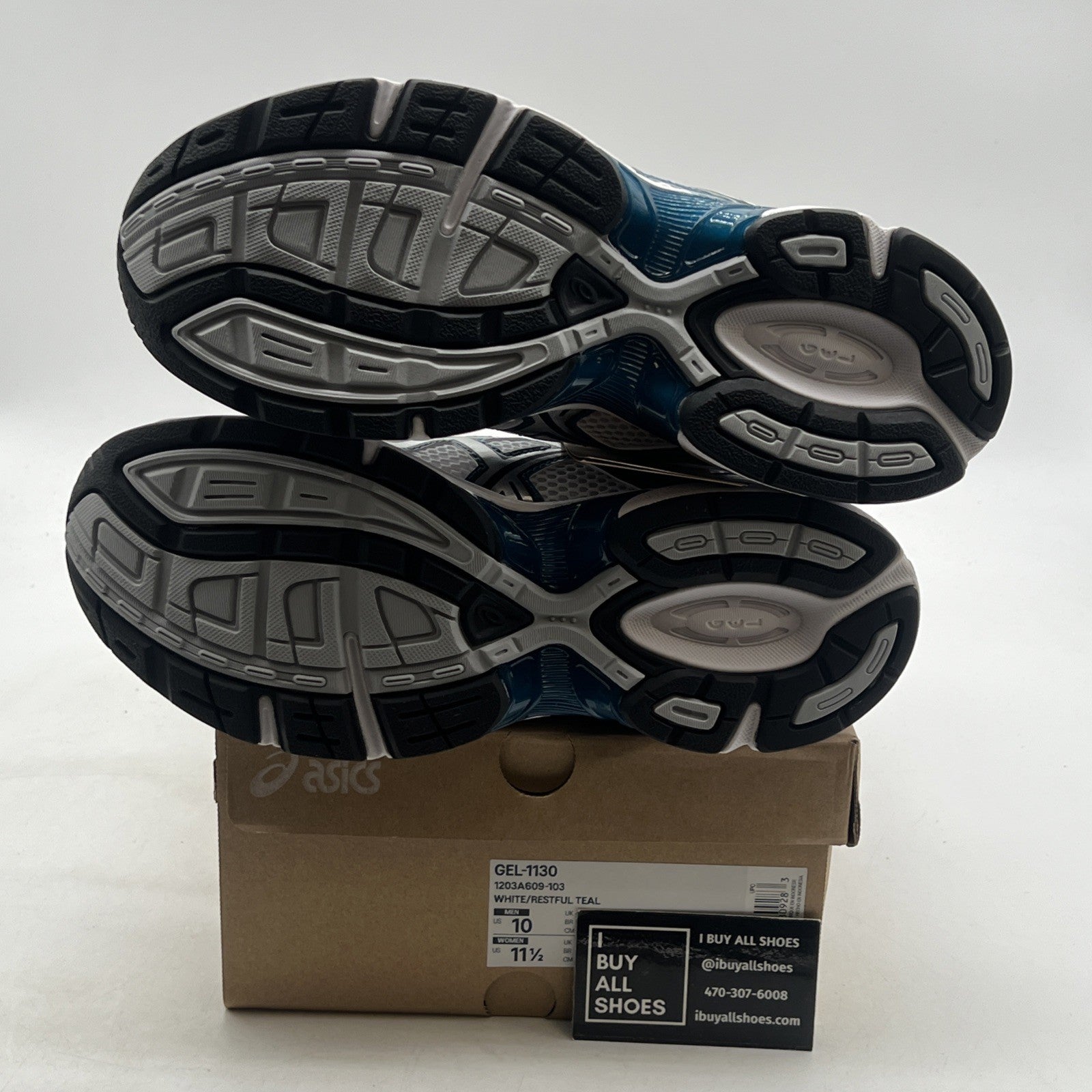 Size 10 - ASICS Gel 1130 White Restful Teal (1203A609-103)