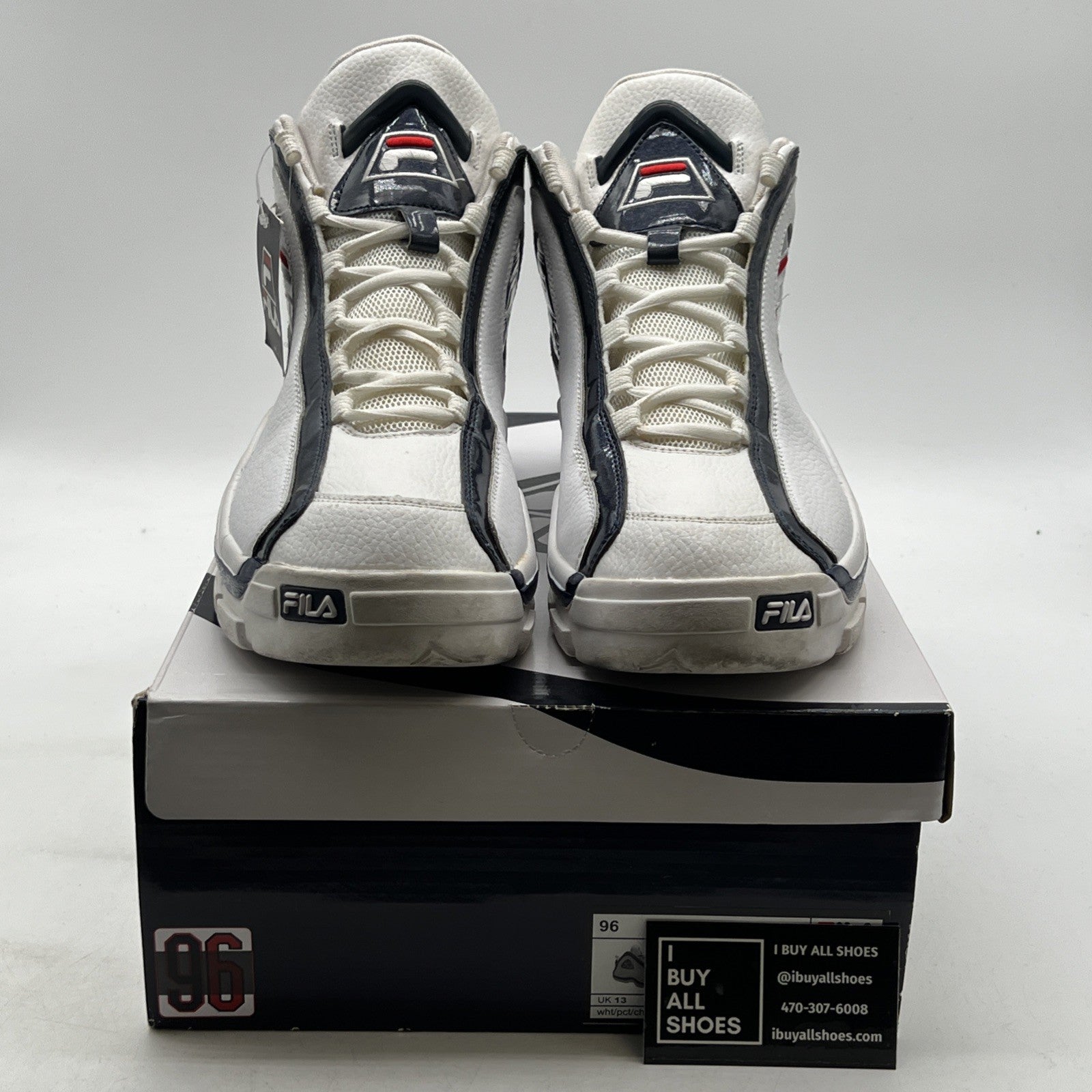 Size 14 - FILA GRANT HILL 2 II WHITE NAVY BLUE RED