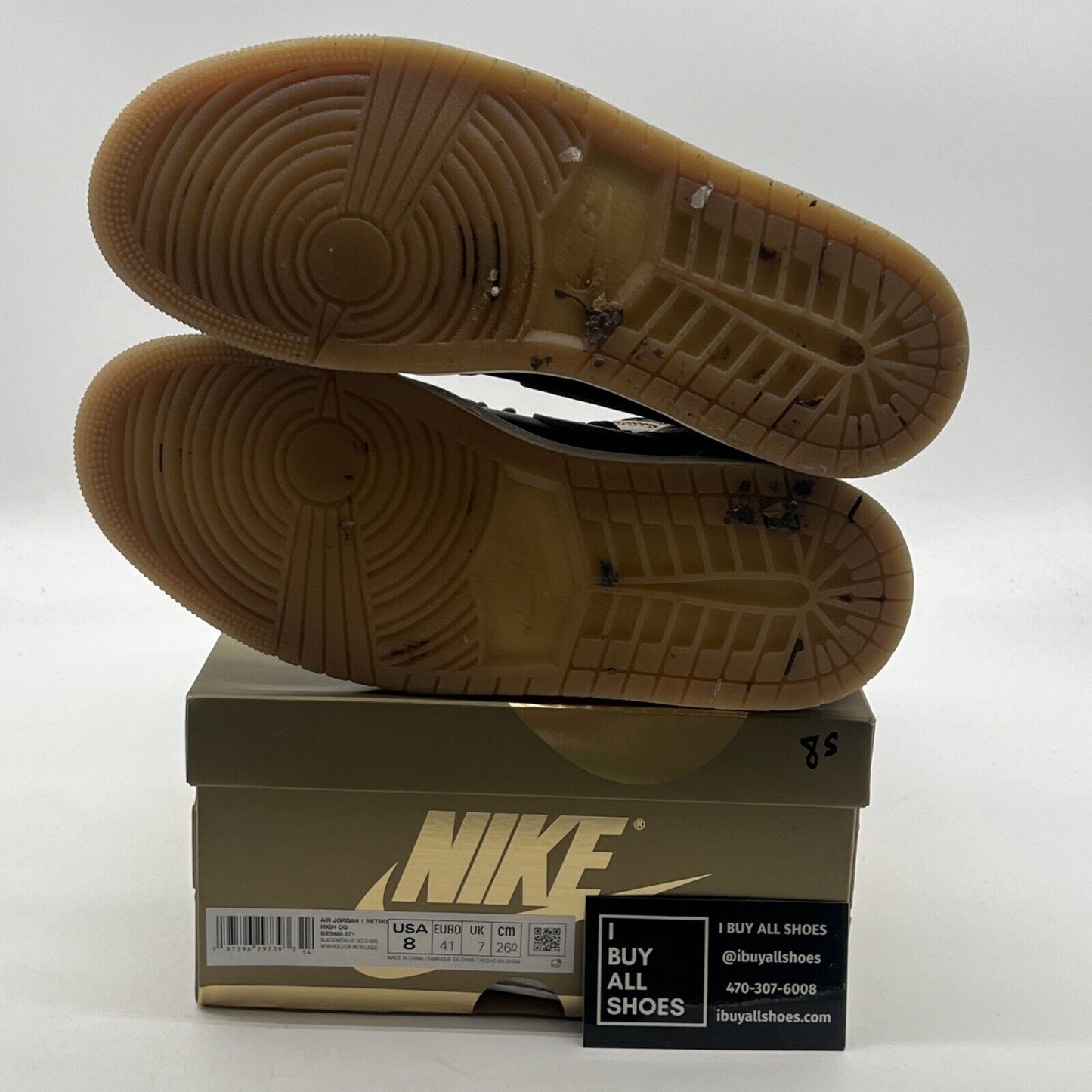 Size 8 - Air Jordan 1 Retro OG High Black Gold (DZ5485-071)